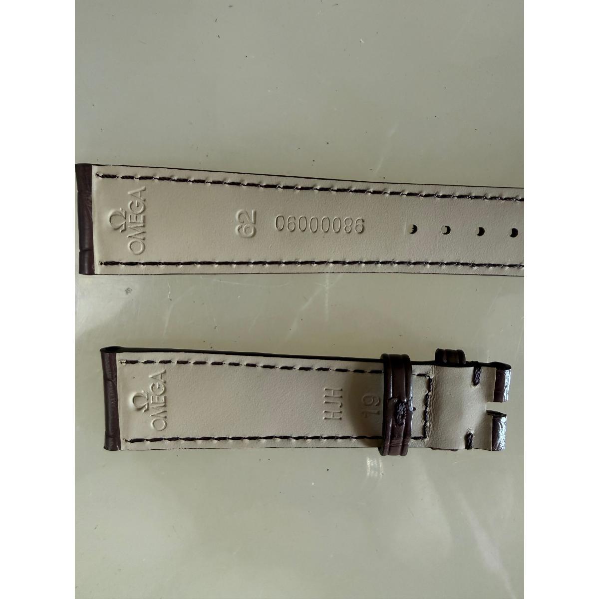 Authentic Omega Brown Crocodile Watch Strap Band 19mm 98000090