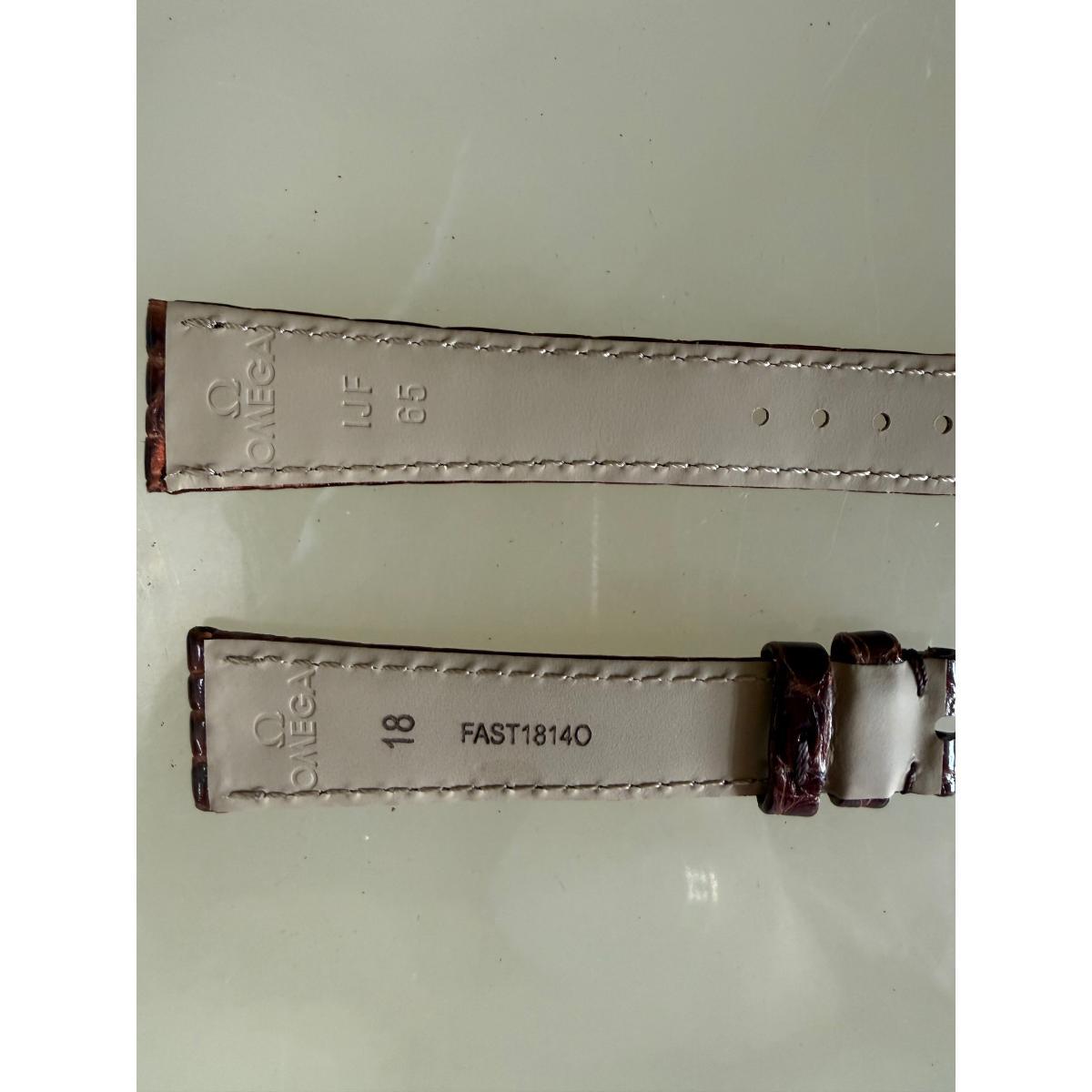 Authentic Omega Brown Crocodile Watch Strap Band 18mm FAST18140