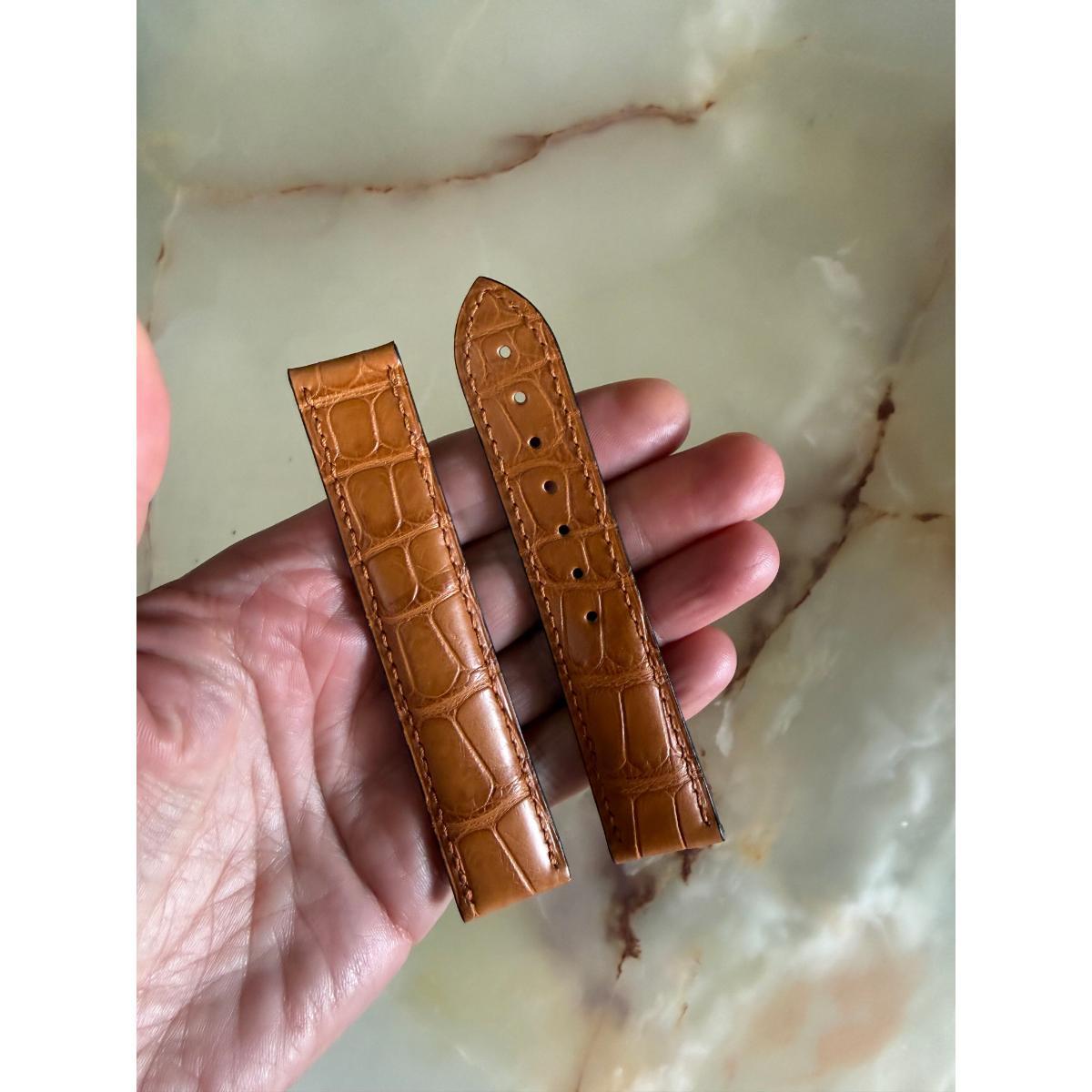 Authentic Omega Brown Crocodile Watch Strap Band 20mm 98000063