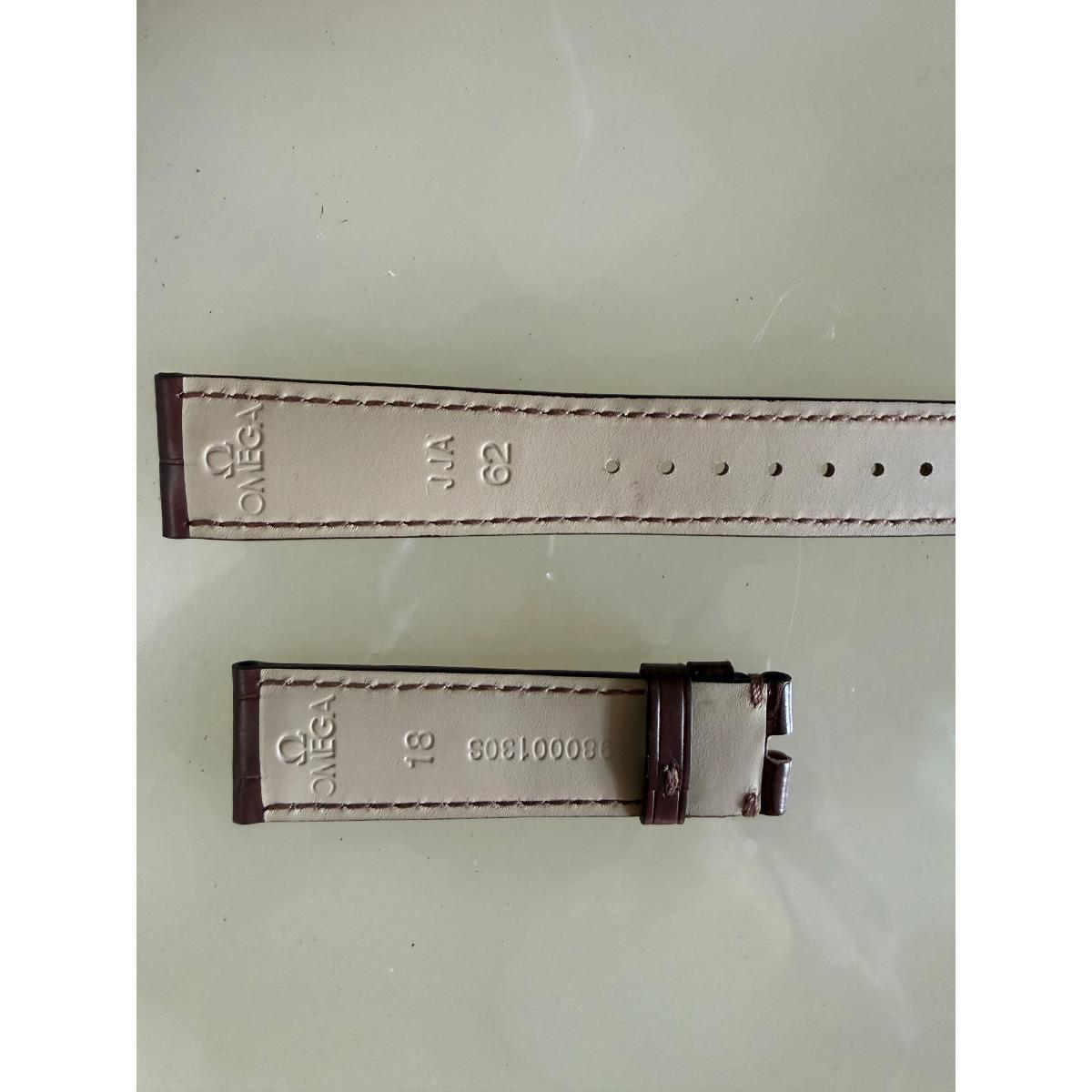 Authentic Omega Brown Crocodile Watch Strap Band 18mm 96000130S