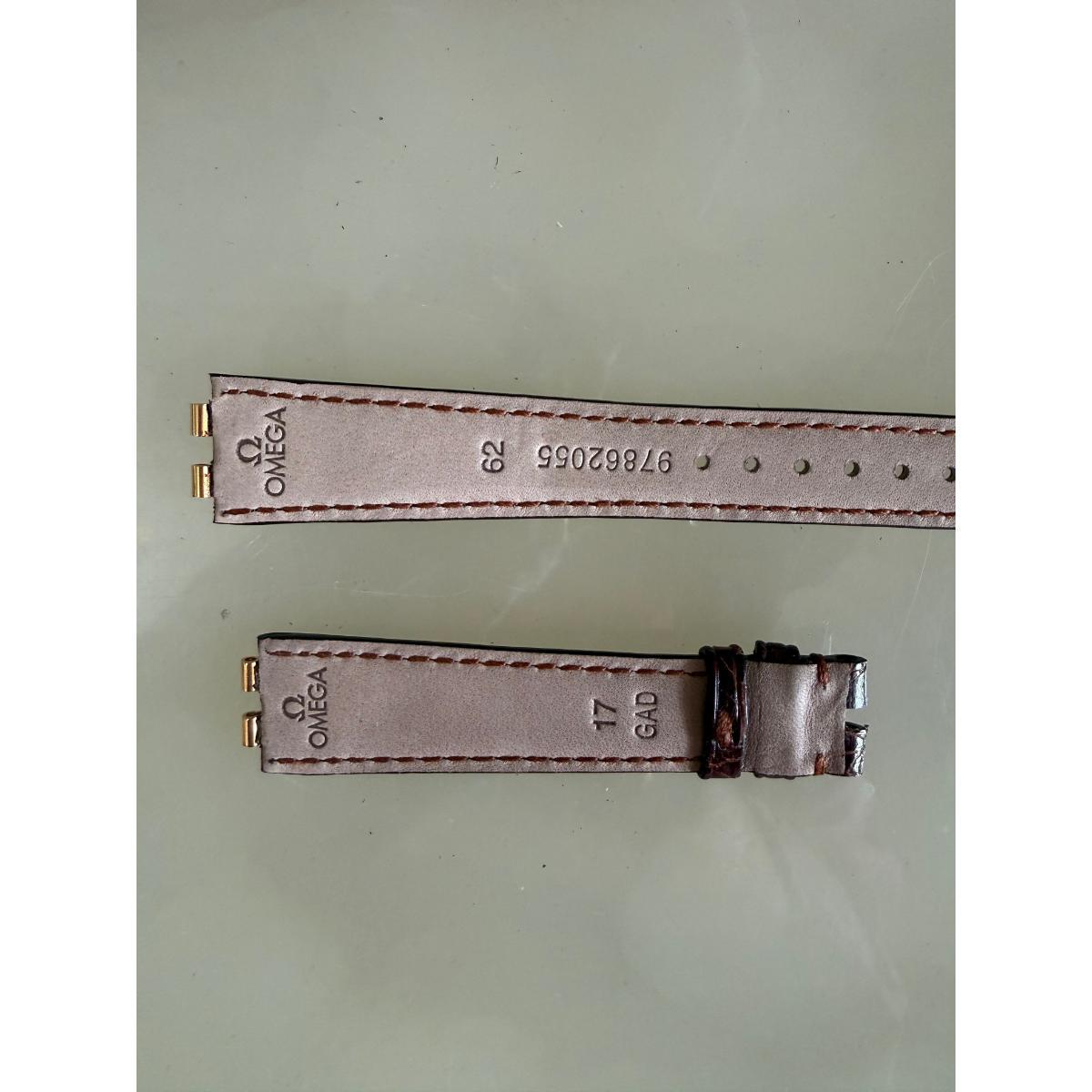 Authentic Omega Brown Crocodile Watch Strap Band 17mm 97862055