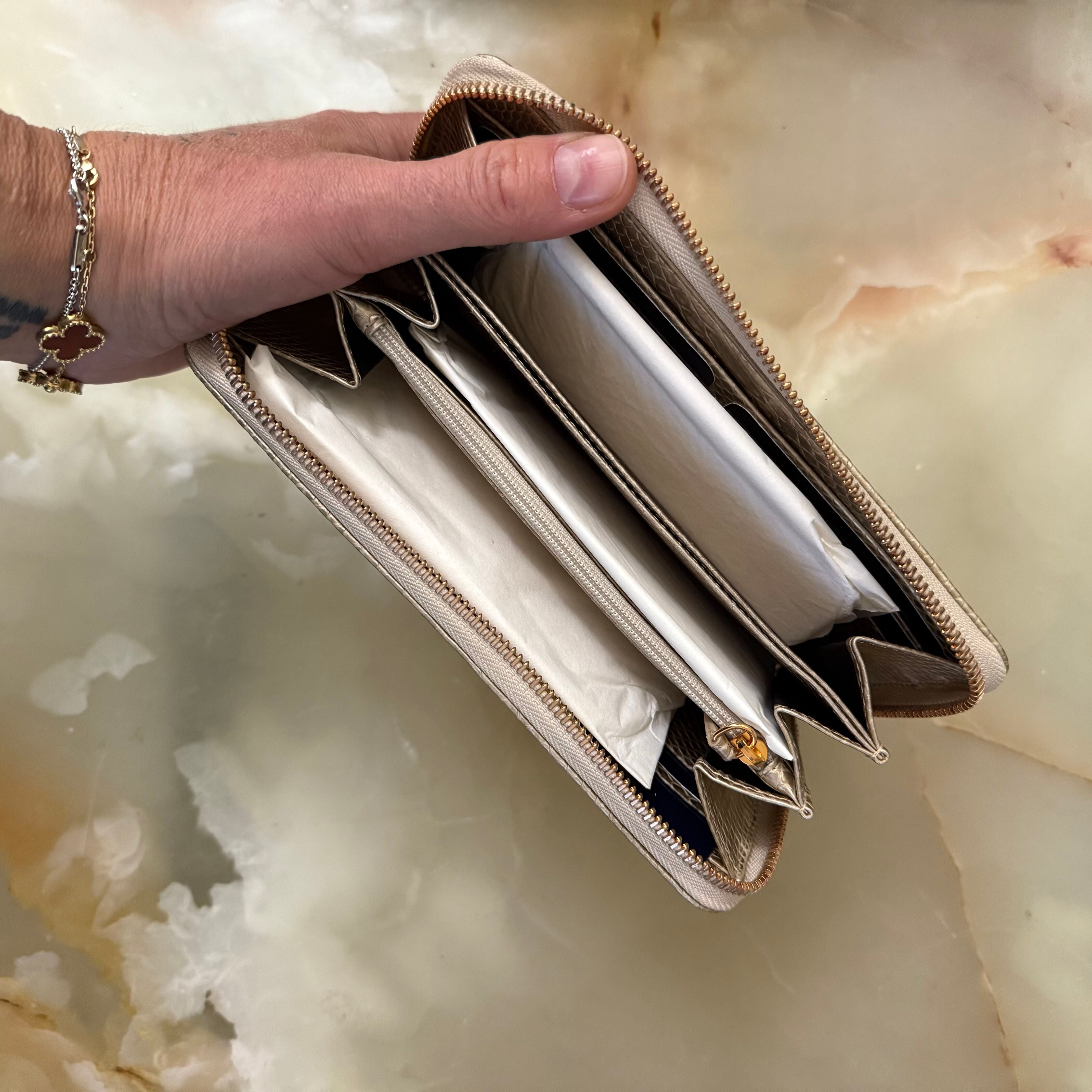 Chopard Classic Zip-Around Anaconda Print Leather Wallet 95015-0196