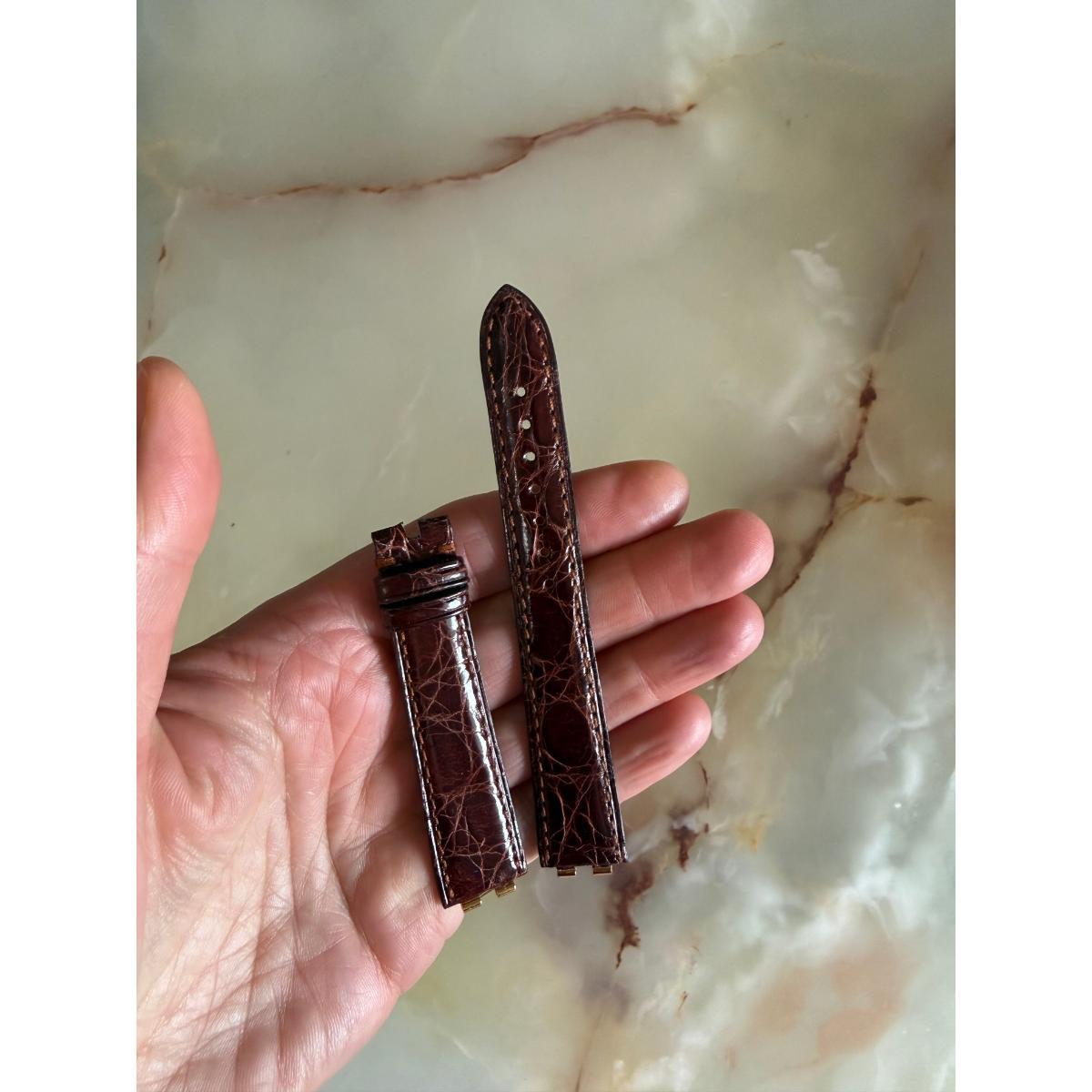Authentic Omega Brown Crocodile Watch Strap Band 17mm 97862055