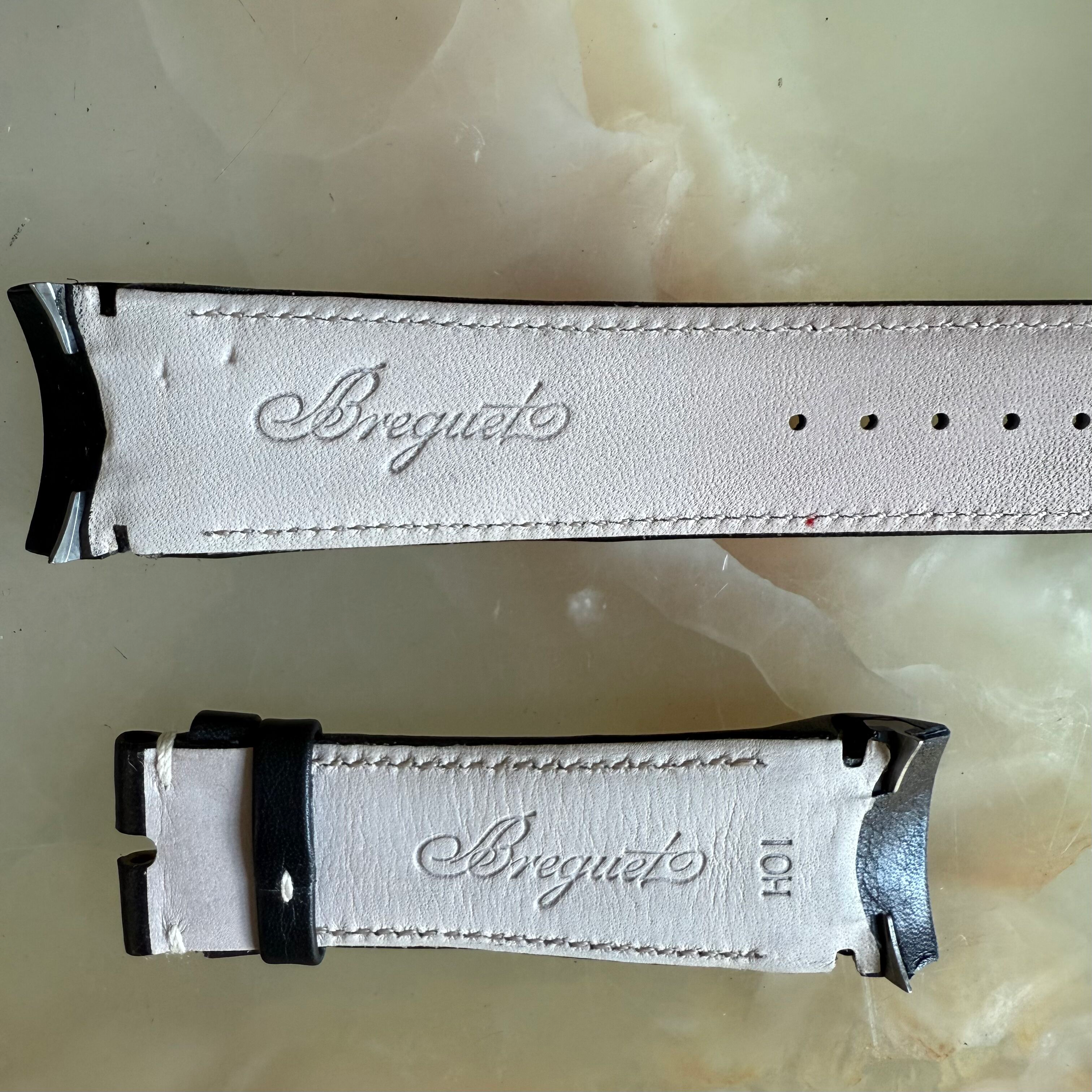 Authentic Breguet Black Leather Watch Strap Band 23mm