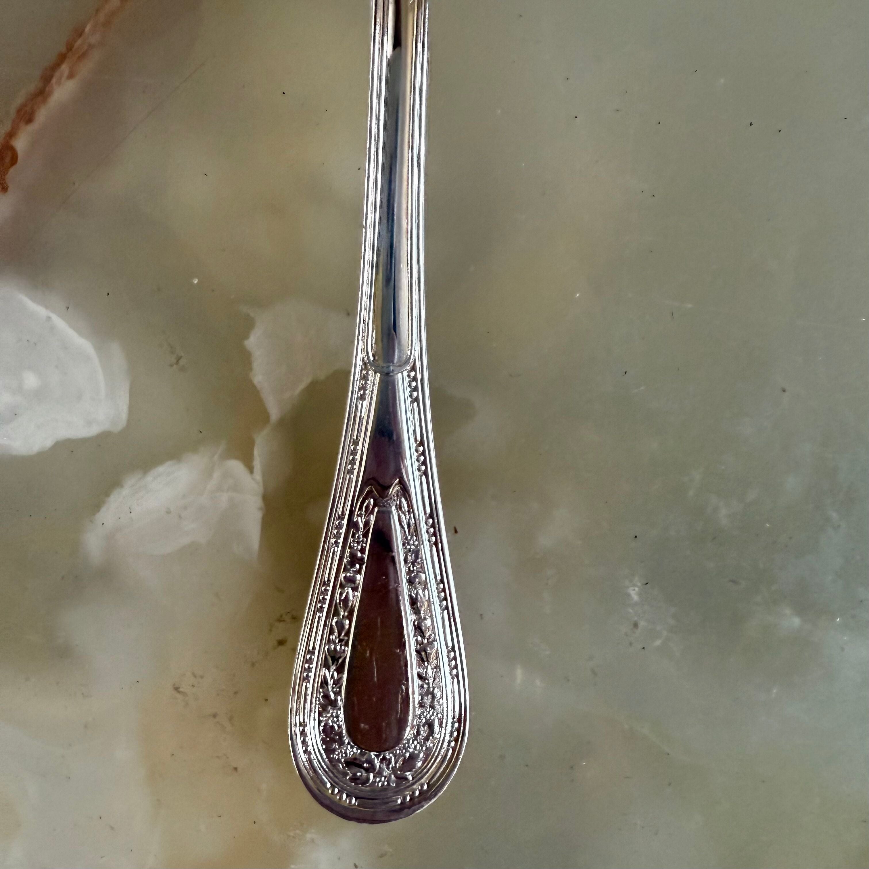 Puiforcat Monthelie Silver Platted Flatware Set 91 pc