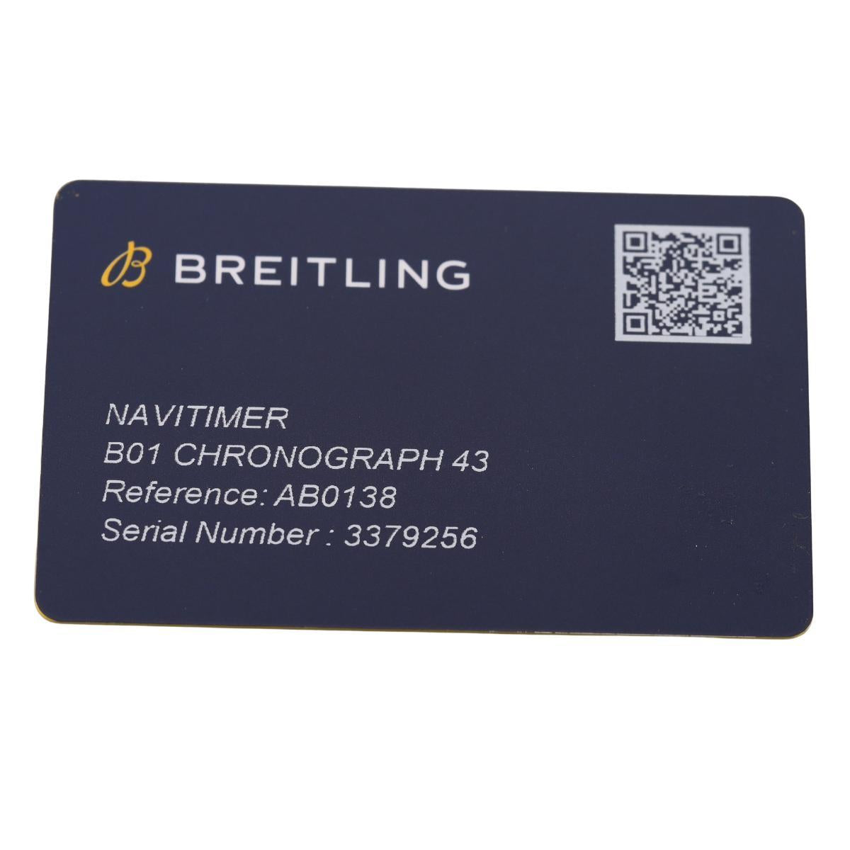 Breitling Navitimer B01 Chronograph 43 Panda Dial Steel Automatic Watch AB0138