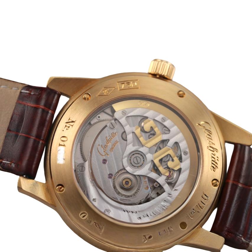 Glashutte Original Senator Gold Moon Phase Power Reserve Watch 39-44-03-11-03