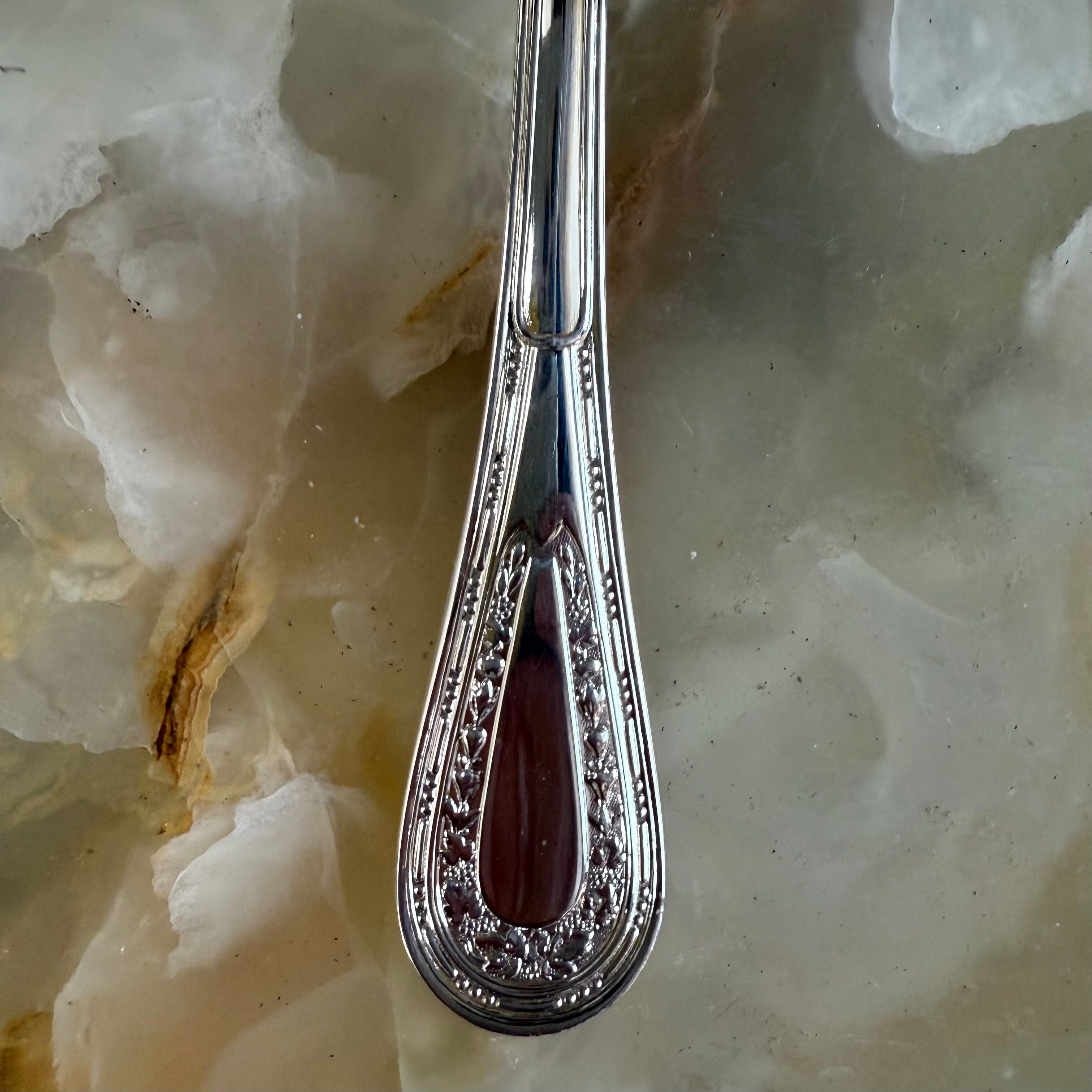 Puiforcat Monthelie Silver Platted Flatware Set 91 pc