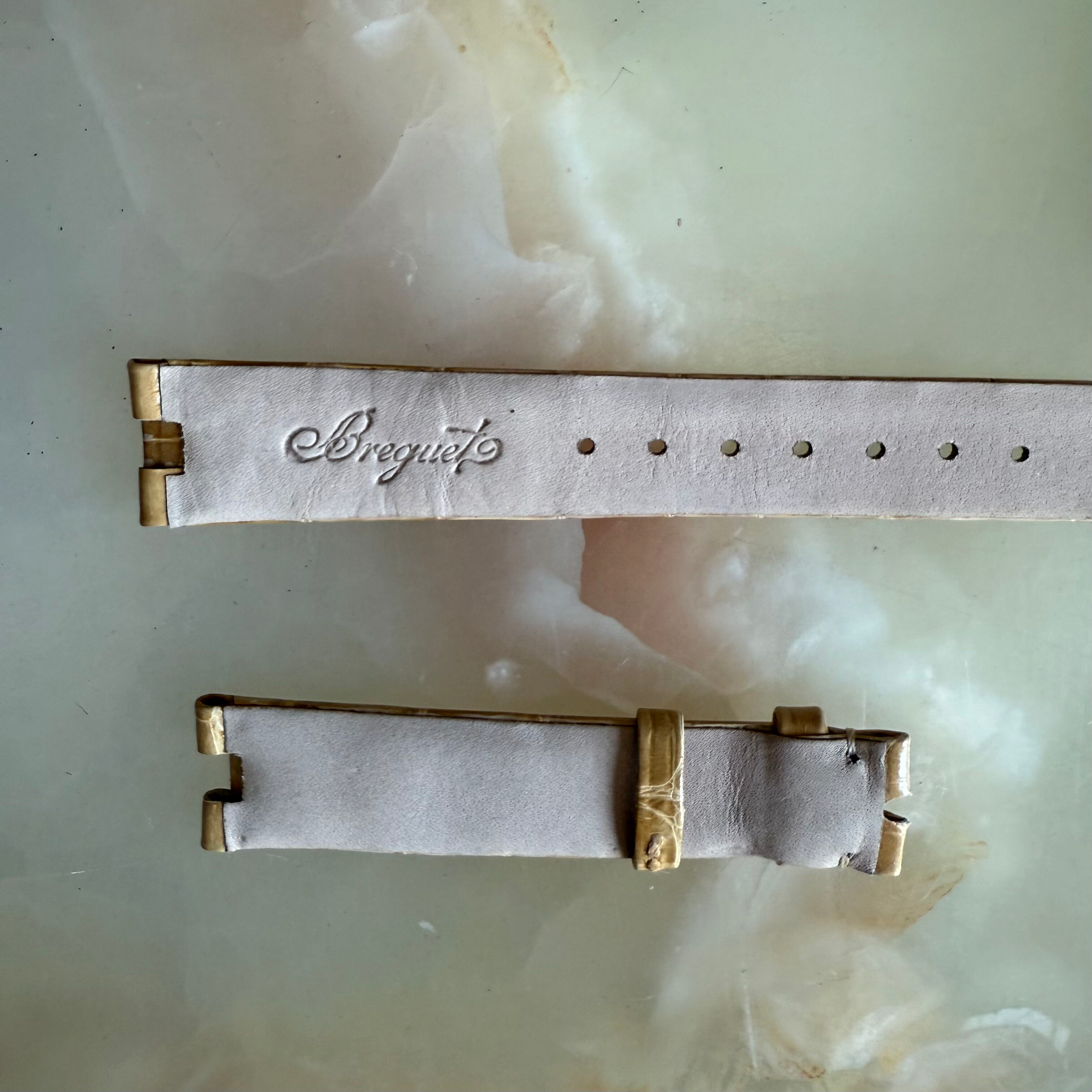 Authentic Breguet Reine de Naples Beige Crocodile Watch Strap Band 16mm