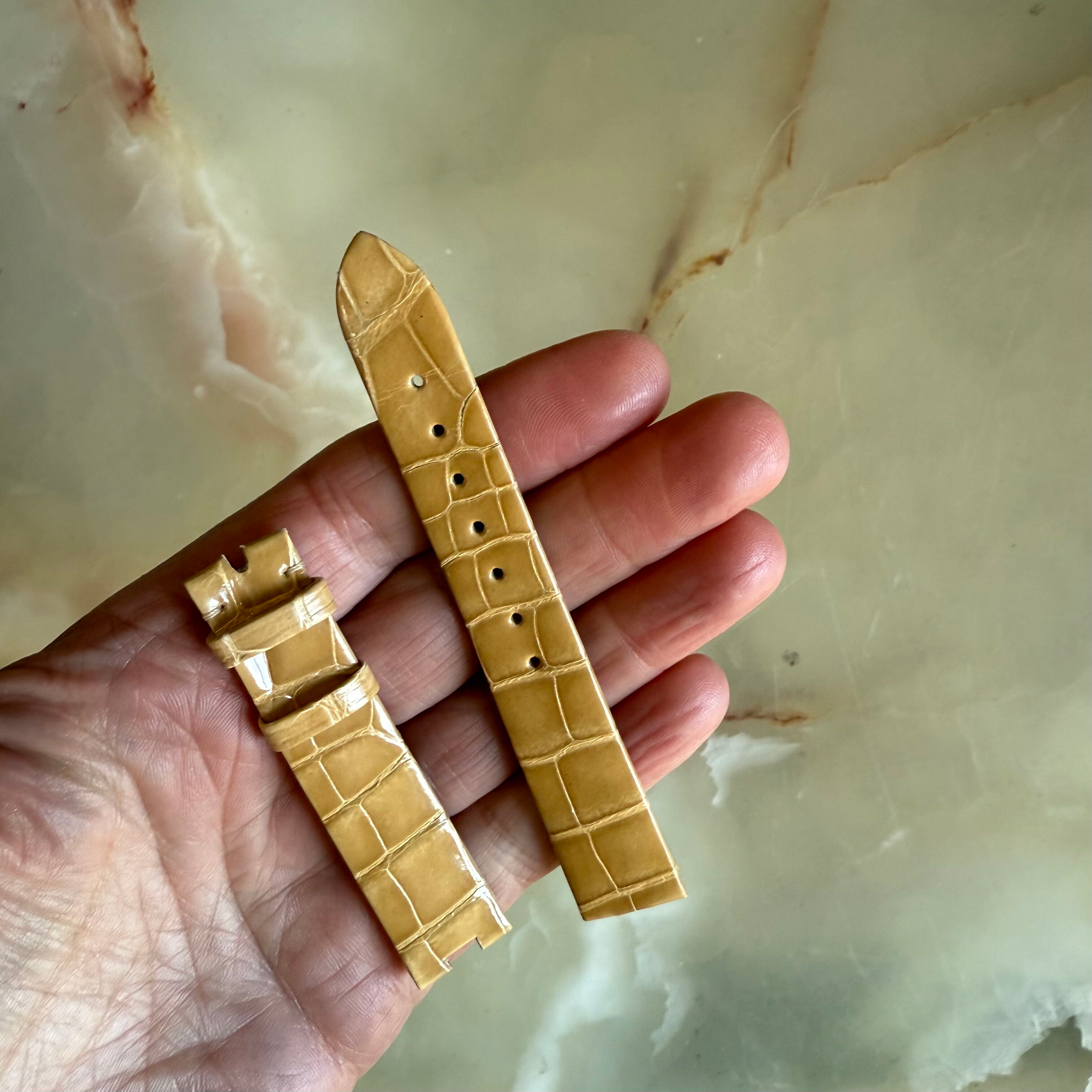 Authentic Breguet Reine de Naples Beige Crocodile Watch Strap Band 16mm