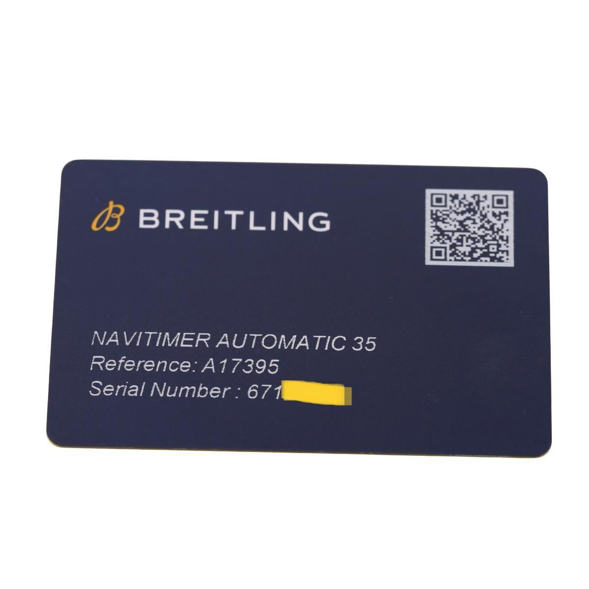 Breitling Navitimer Chronometer Diamond MOP Dial Automatic Watch A17395