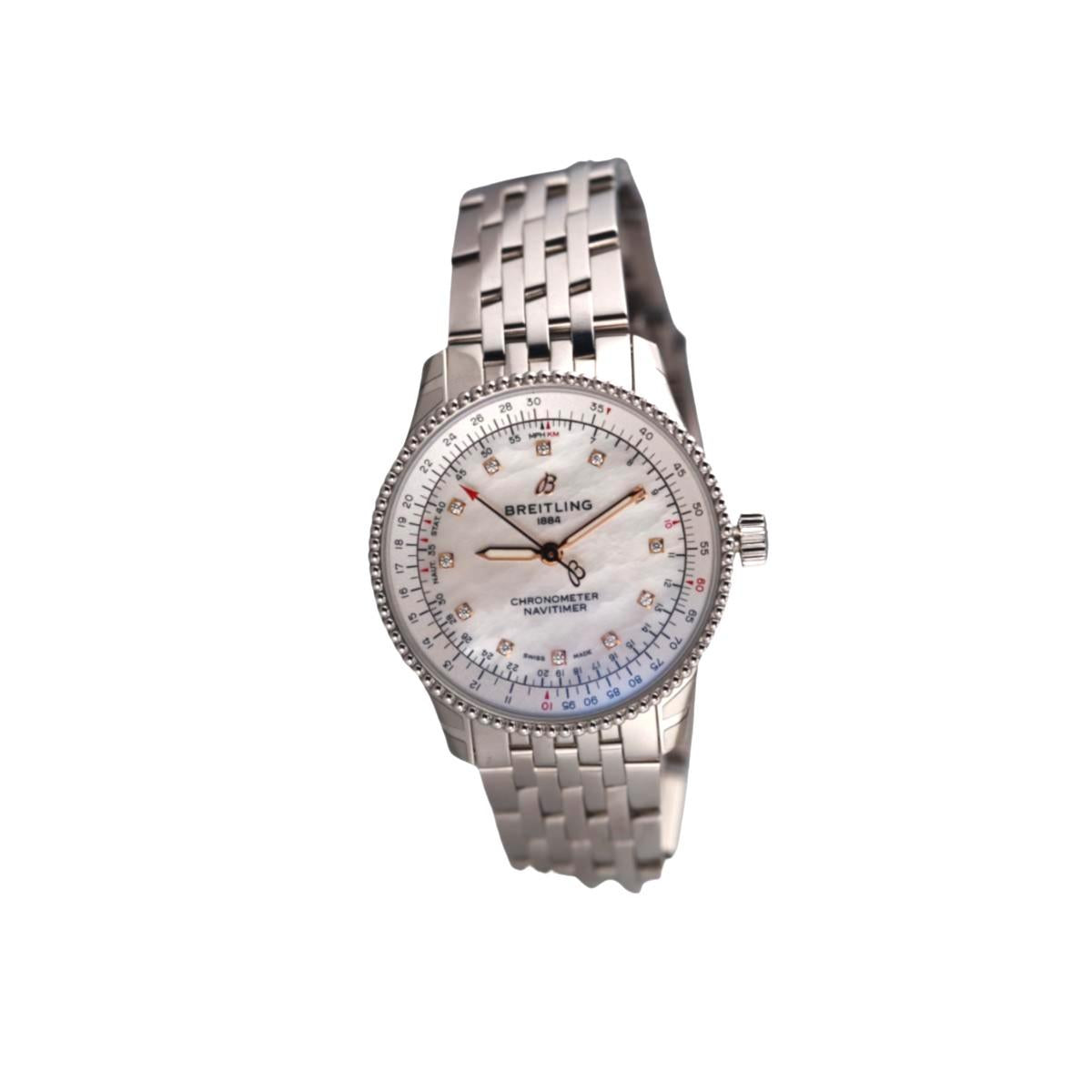 Breitling Navitimer Chronometer Diamond MOP Dial Automatic Watch A17395