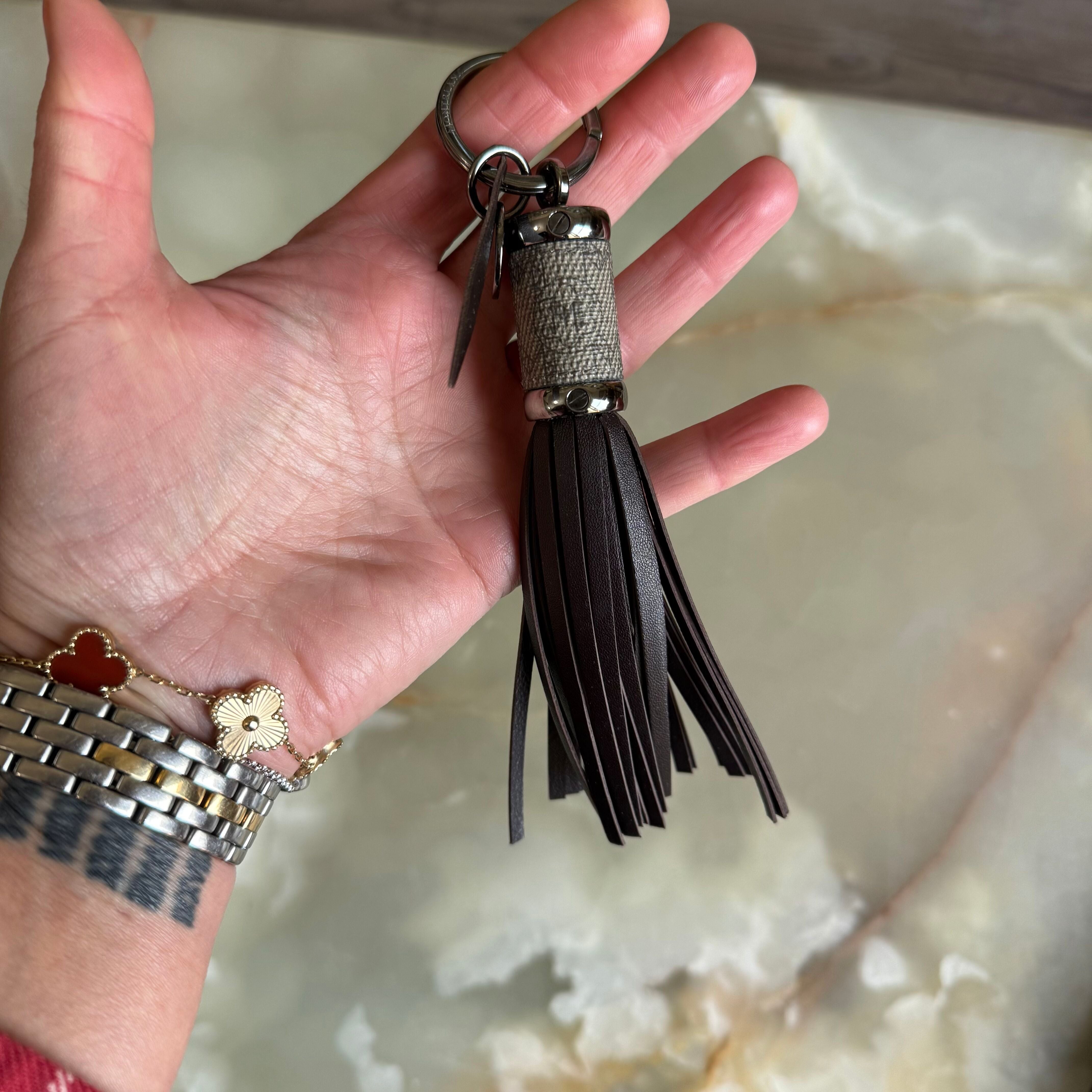 MontBlanc Signature Stone Brown Leather Unisex Keychain 107693