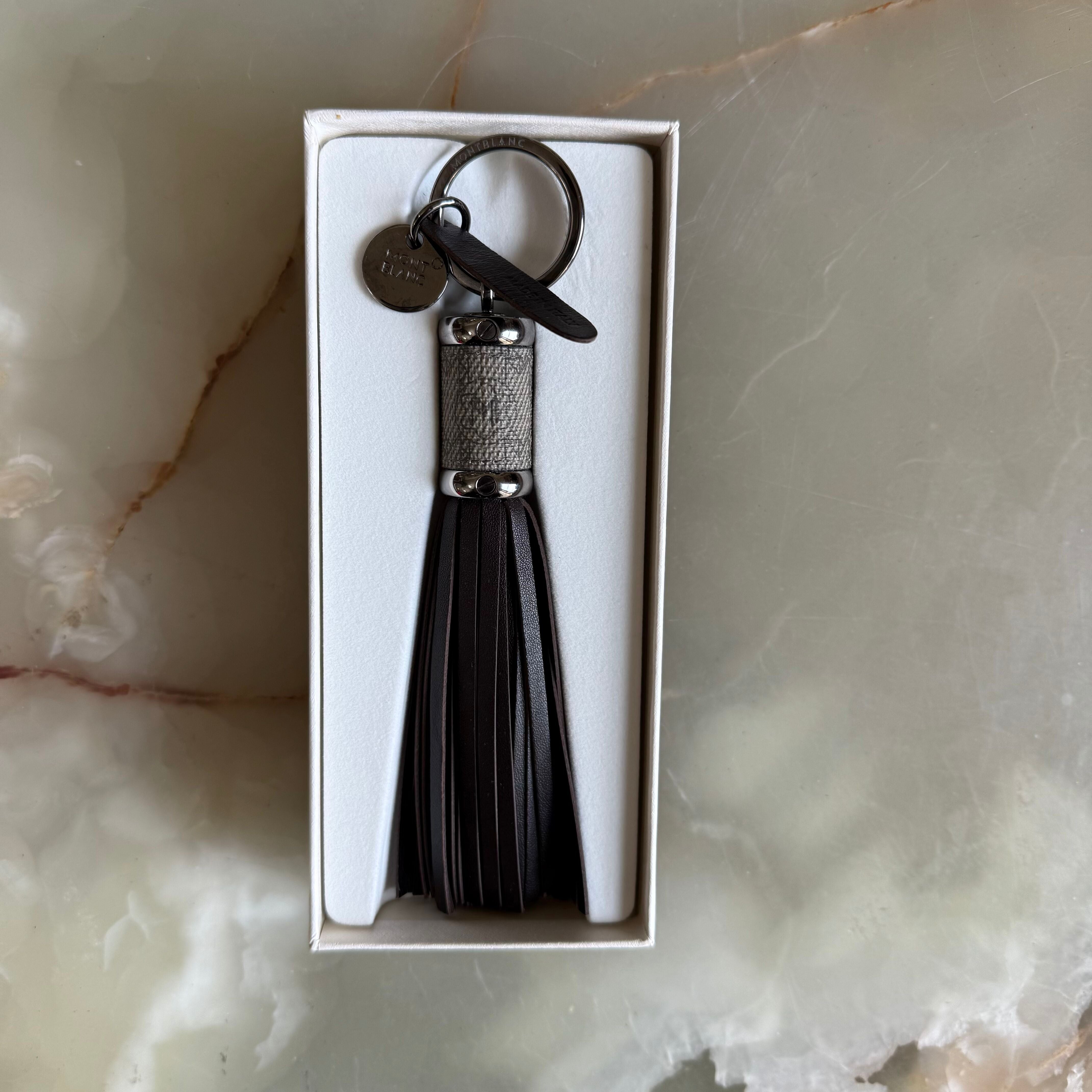 MontBlanc Signature Stone Brown Leather Unisex Keychain 107693