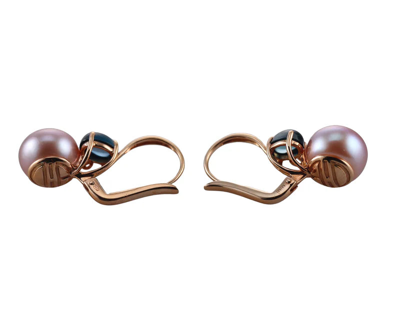 Mimi Milano Pearl Diamond Topaz 18k Gold Earrings