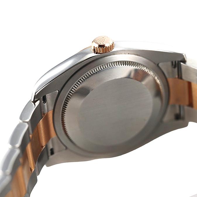 Rolex Datejust Black Sunbeam Dial 36mm Rose Gold Steel Watch 116201