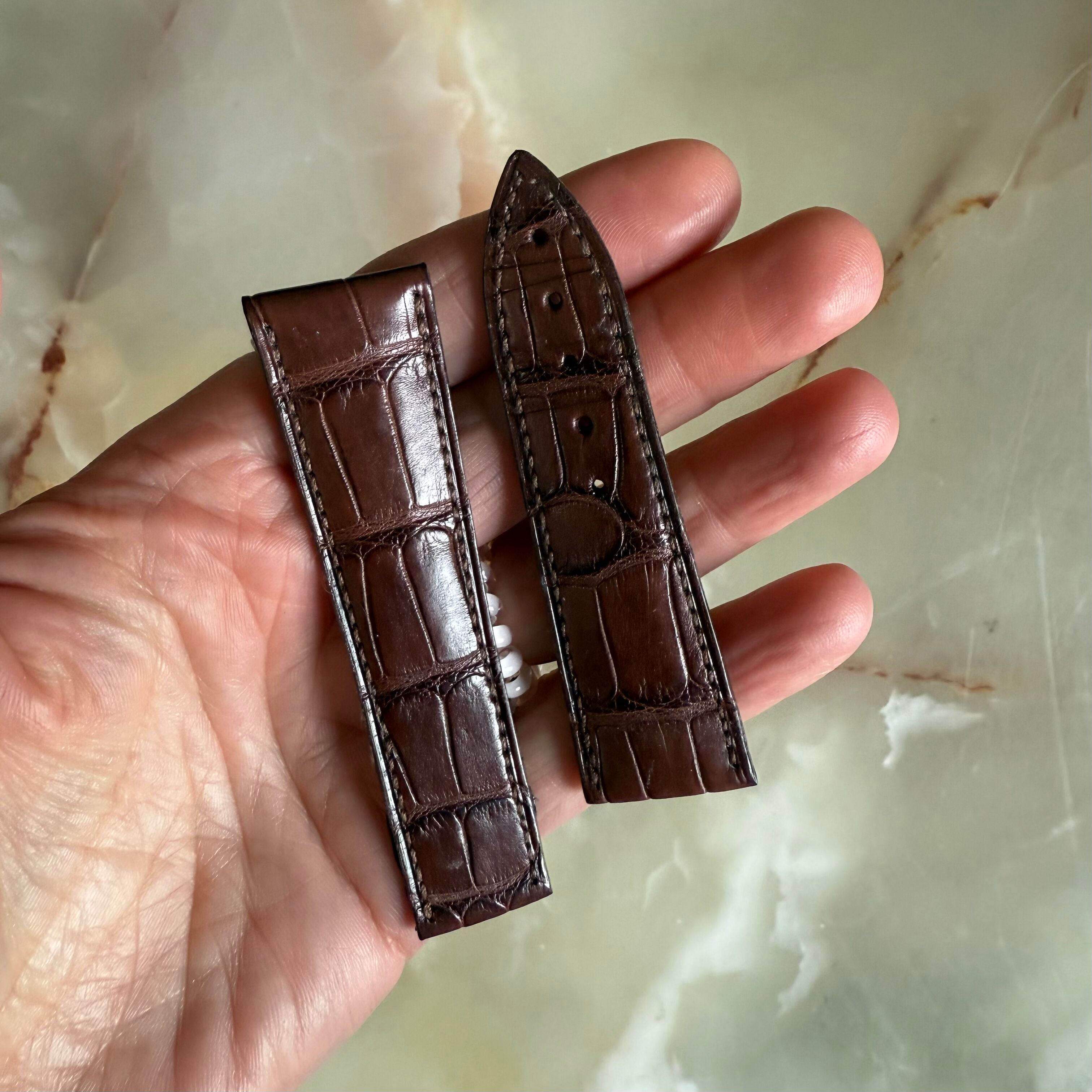 Authentic Blancpain Brown Alligator Watch Strap Band 22mm
