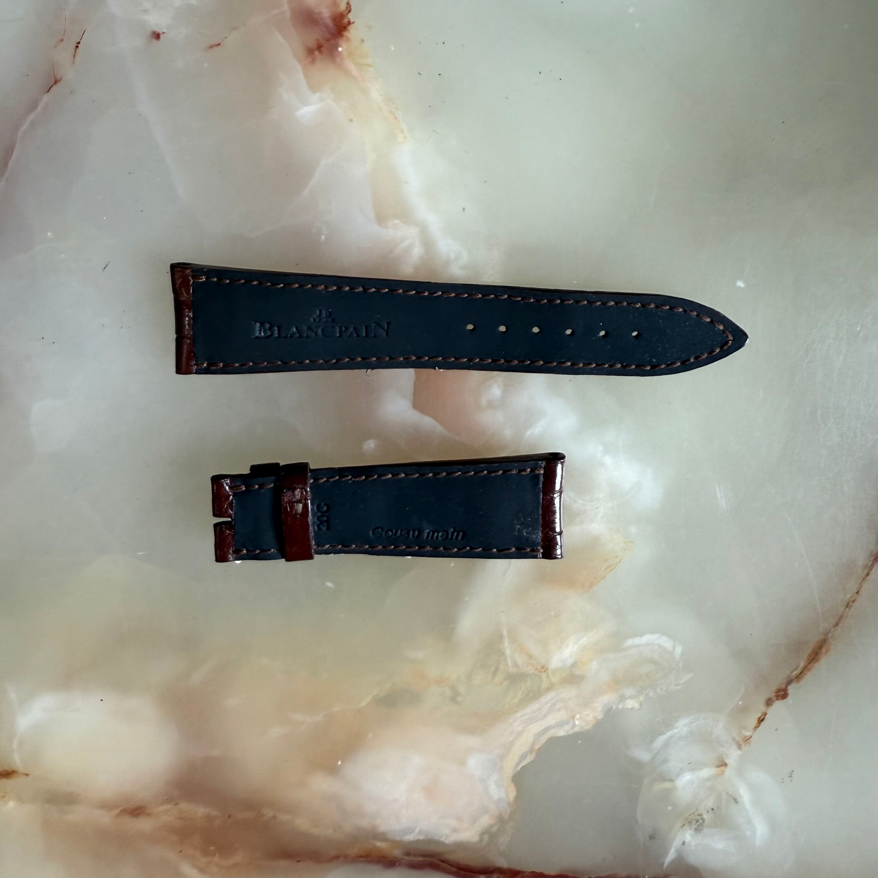 Authentic Blancpain Brown Alligator Watch Strap Band 20mm