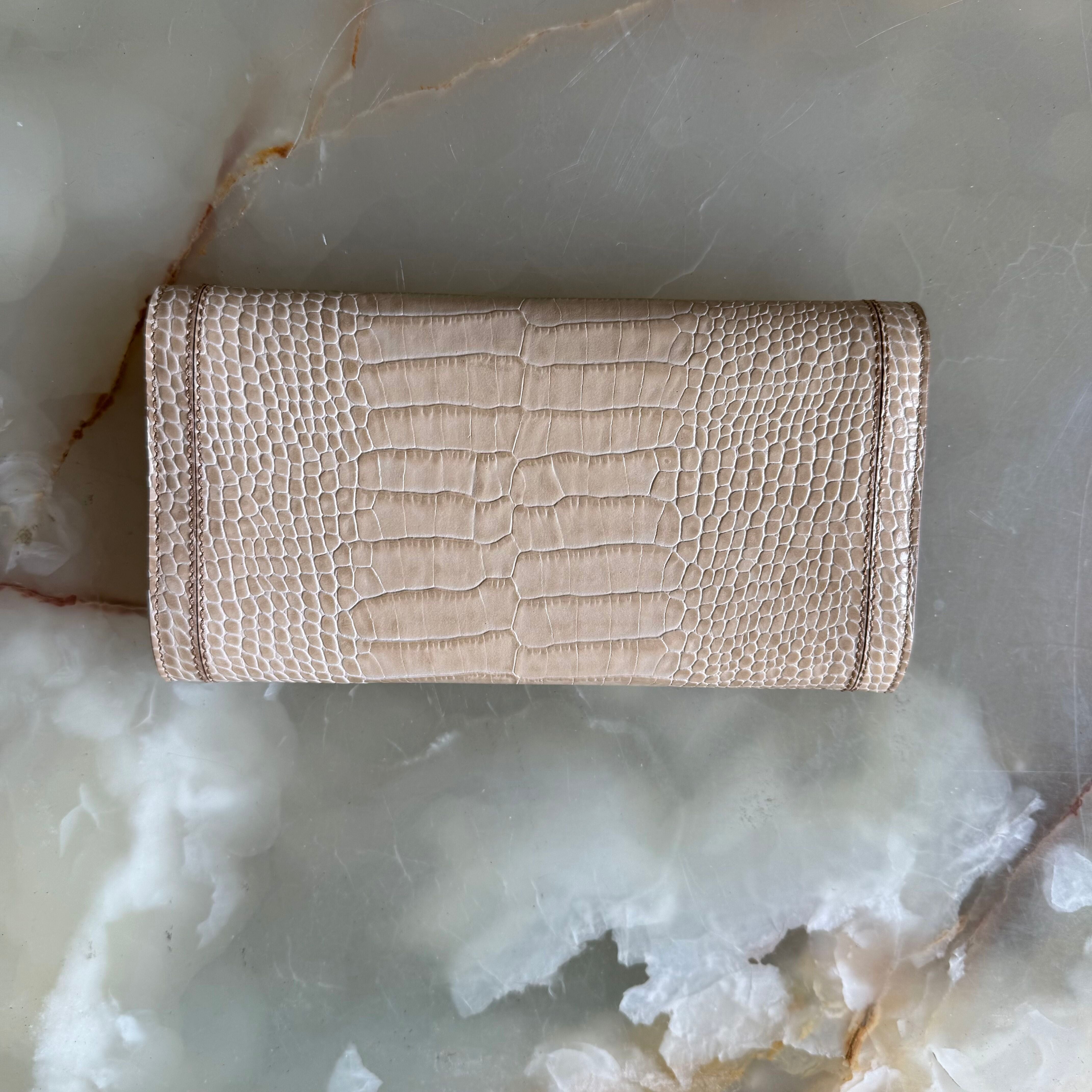 Montblanc Boheme Beige Leather Wallet w Flap & Coin Case 109323