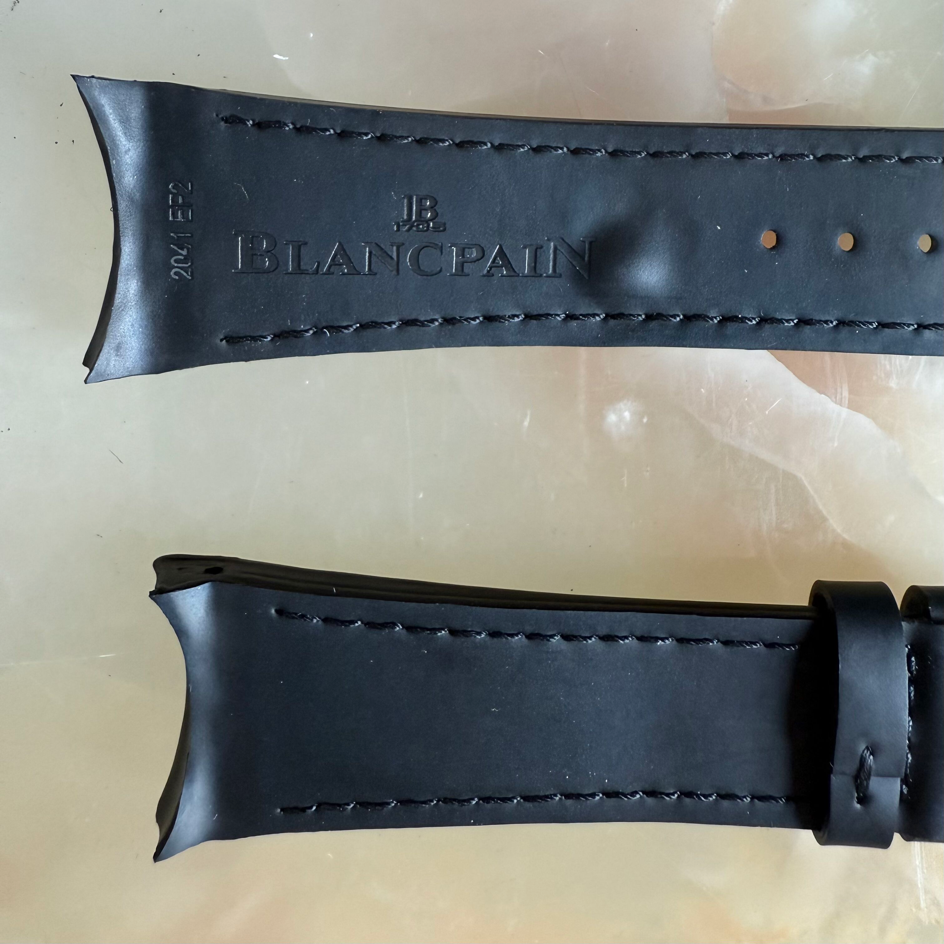 Authentic Blancpain Black Rubber Watch Strap Band 22mm 20410EF2