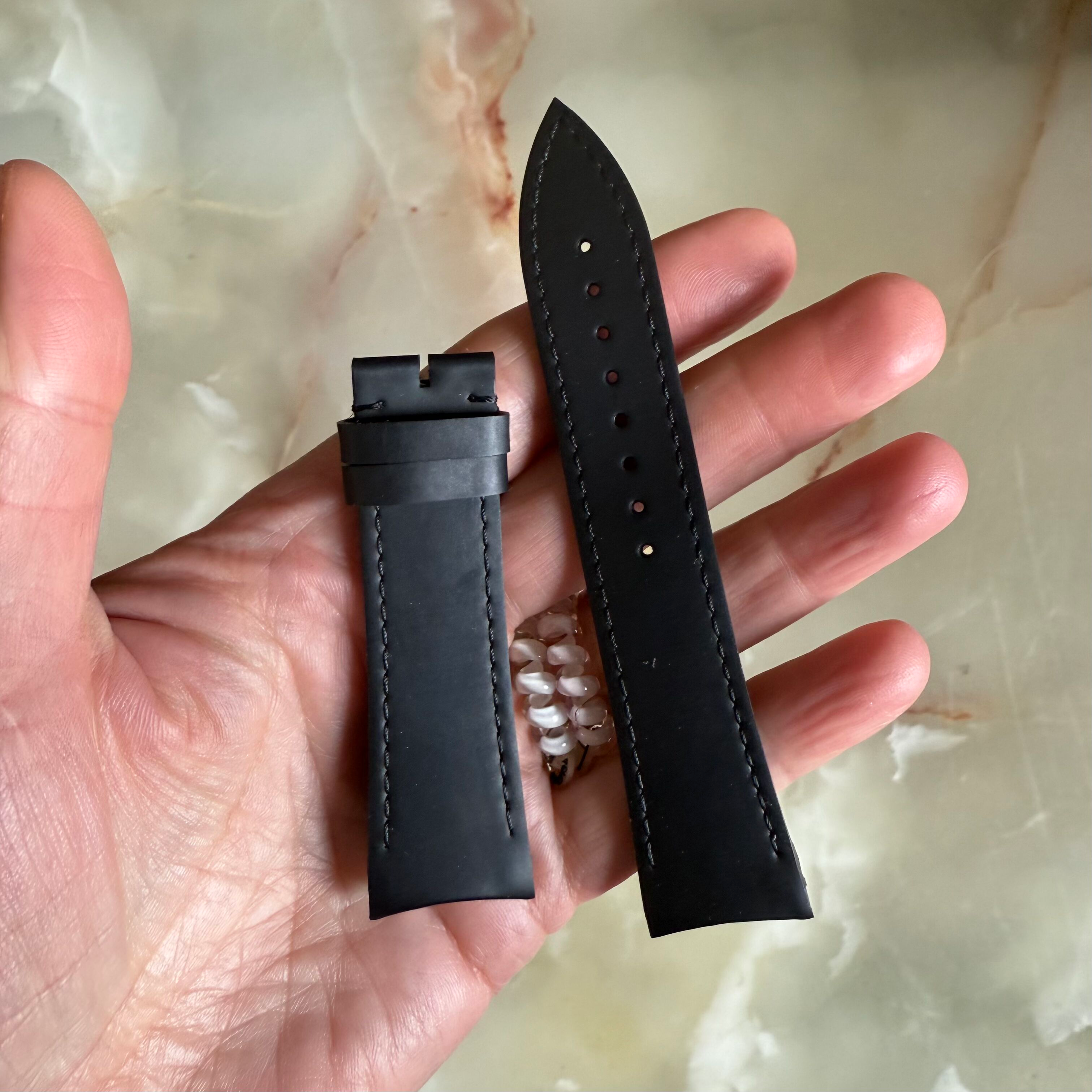 Authentic Blancpain Black Rubber Watch Strap Band 22mm 20410EF2