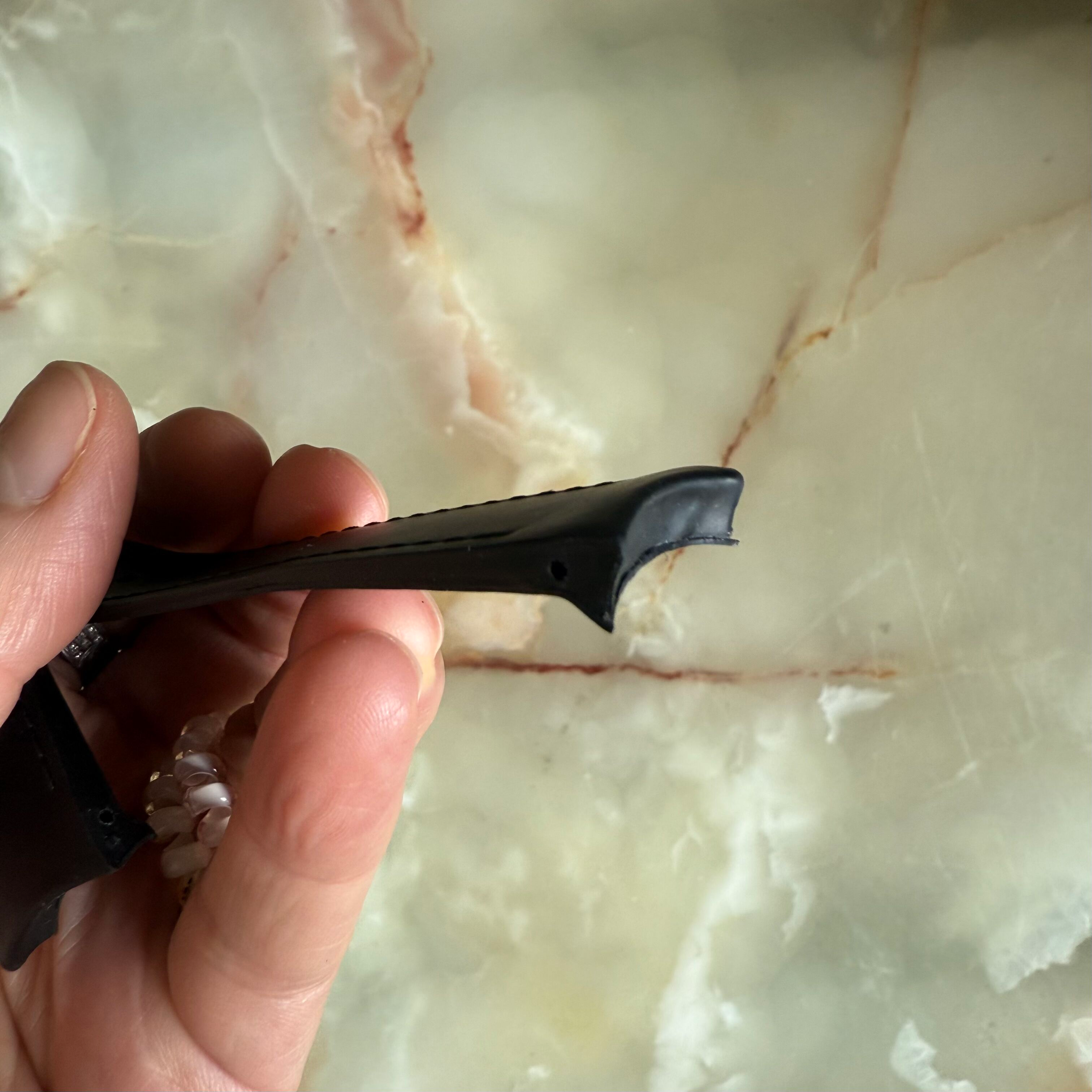 Authentic Blancpain Black Rubber Watch Strap Band 22mm 20410EF2