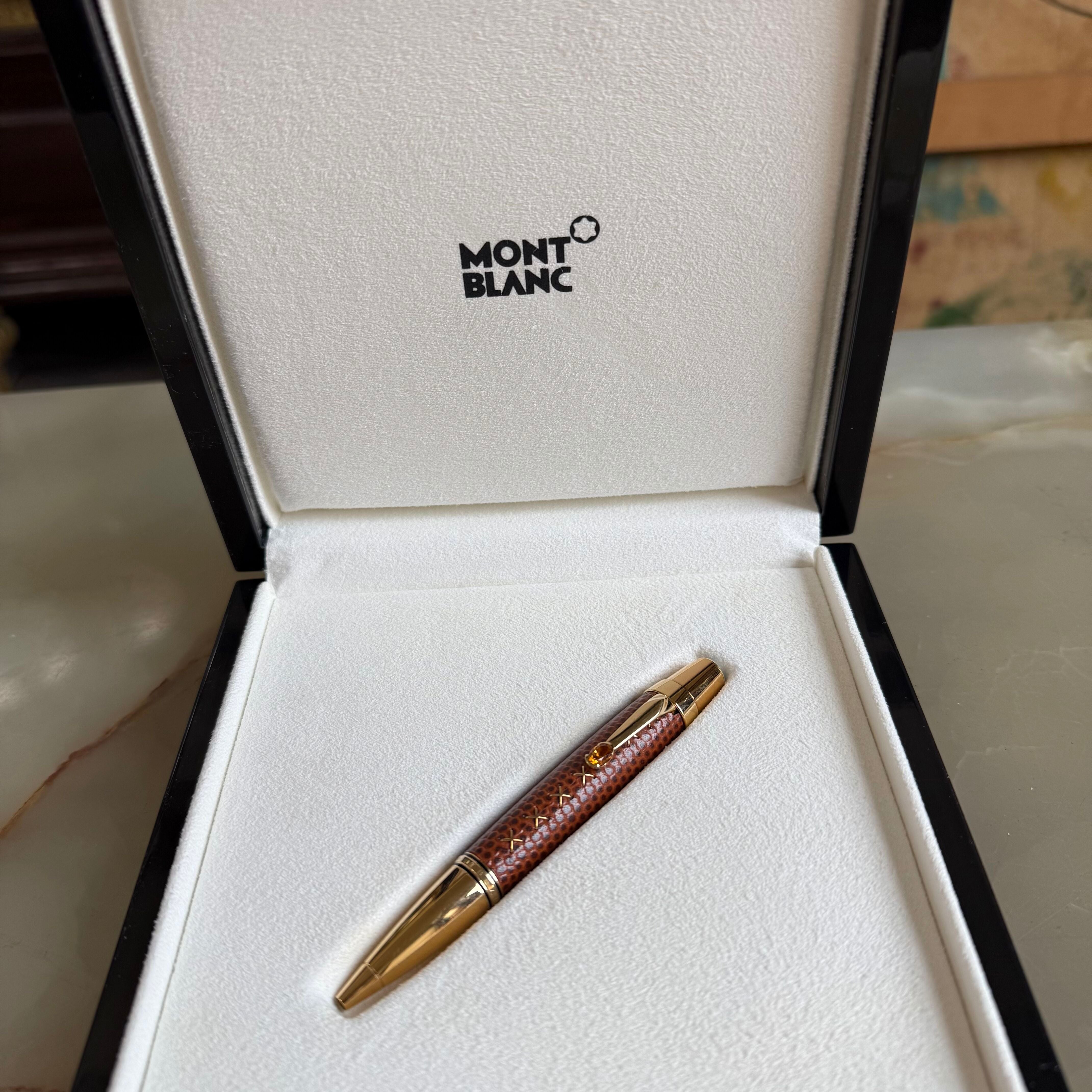 Montblanc Boheme Citrine Set Gold Plated Details Pen w Case 9922