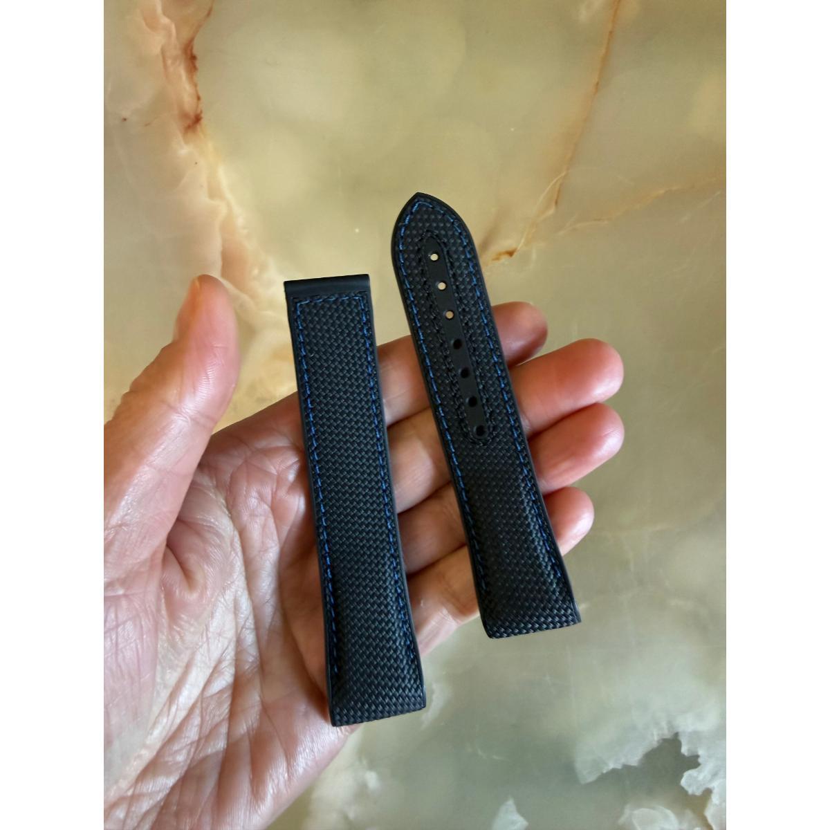 Authentic Omega Black Rubber Watch Strap Band 22mm CVZ005518