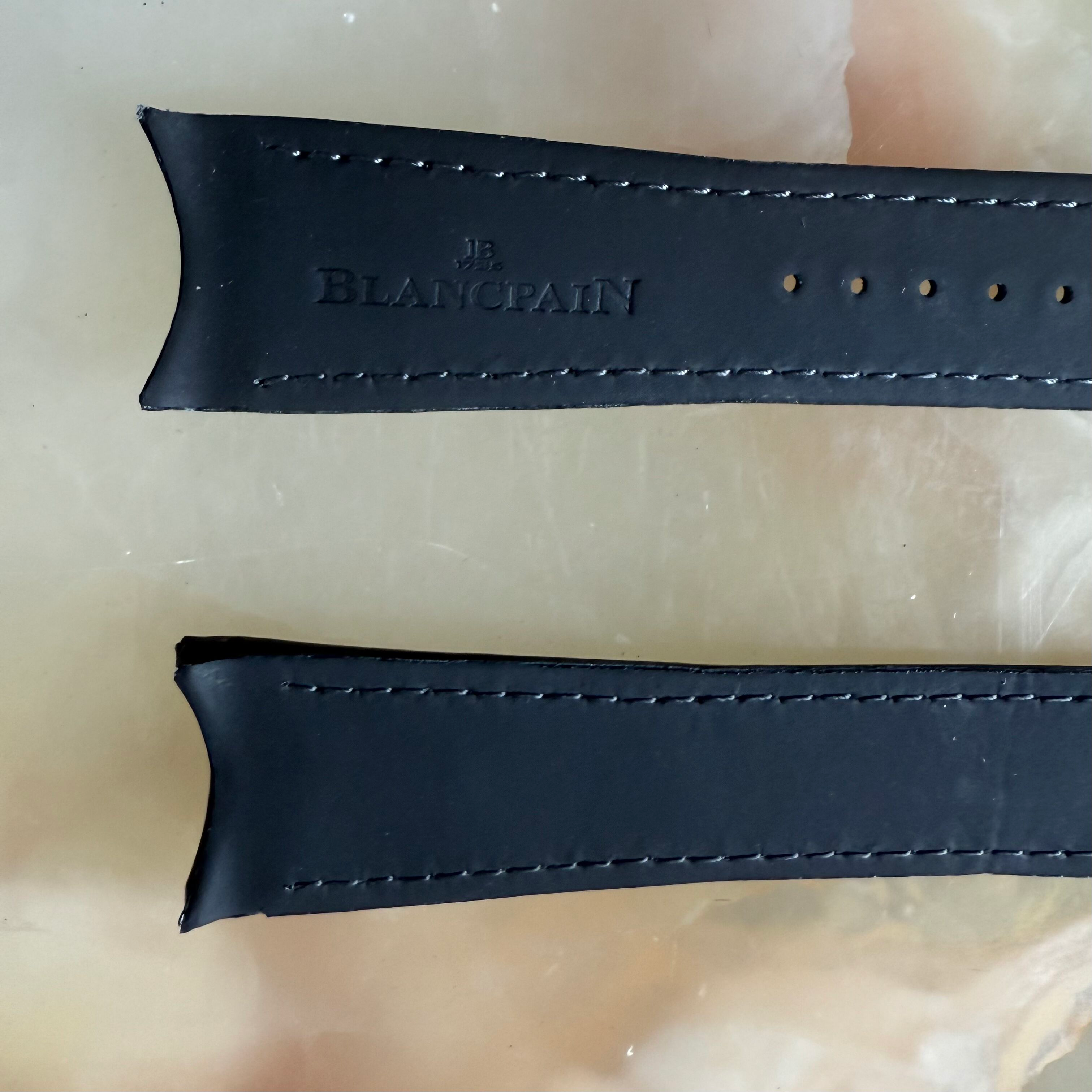 Authentic Blancpain Black Rubber Watch Strap Band 22mm