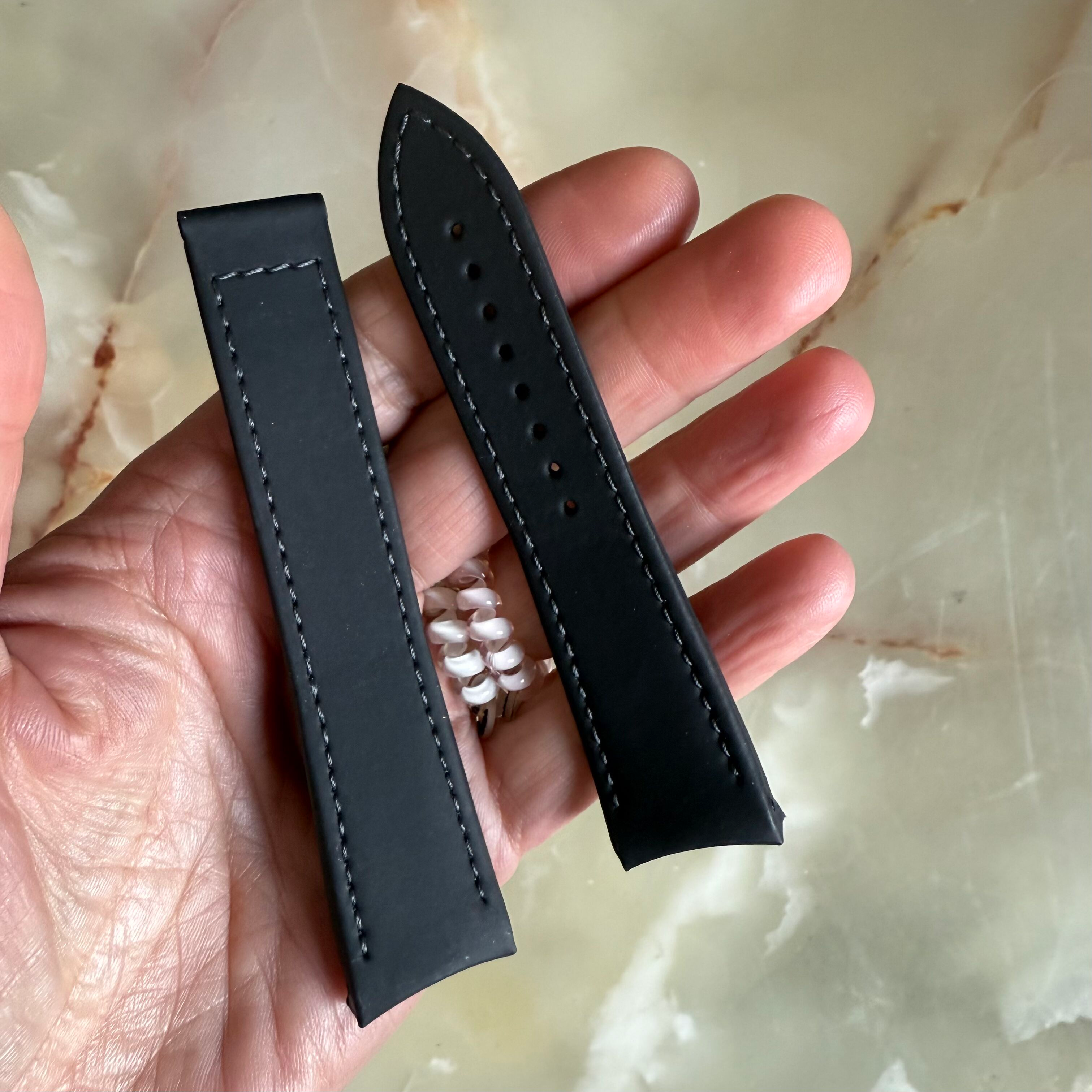 Authentic Blancpain Black Rubber Watch Strap Band 22mm