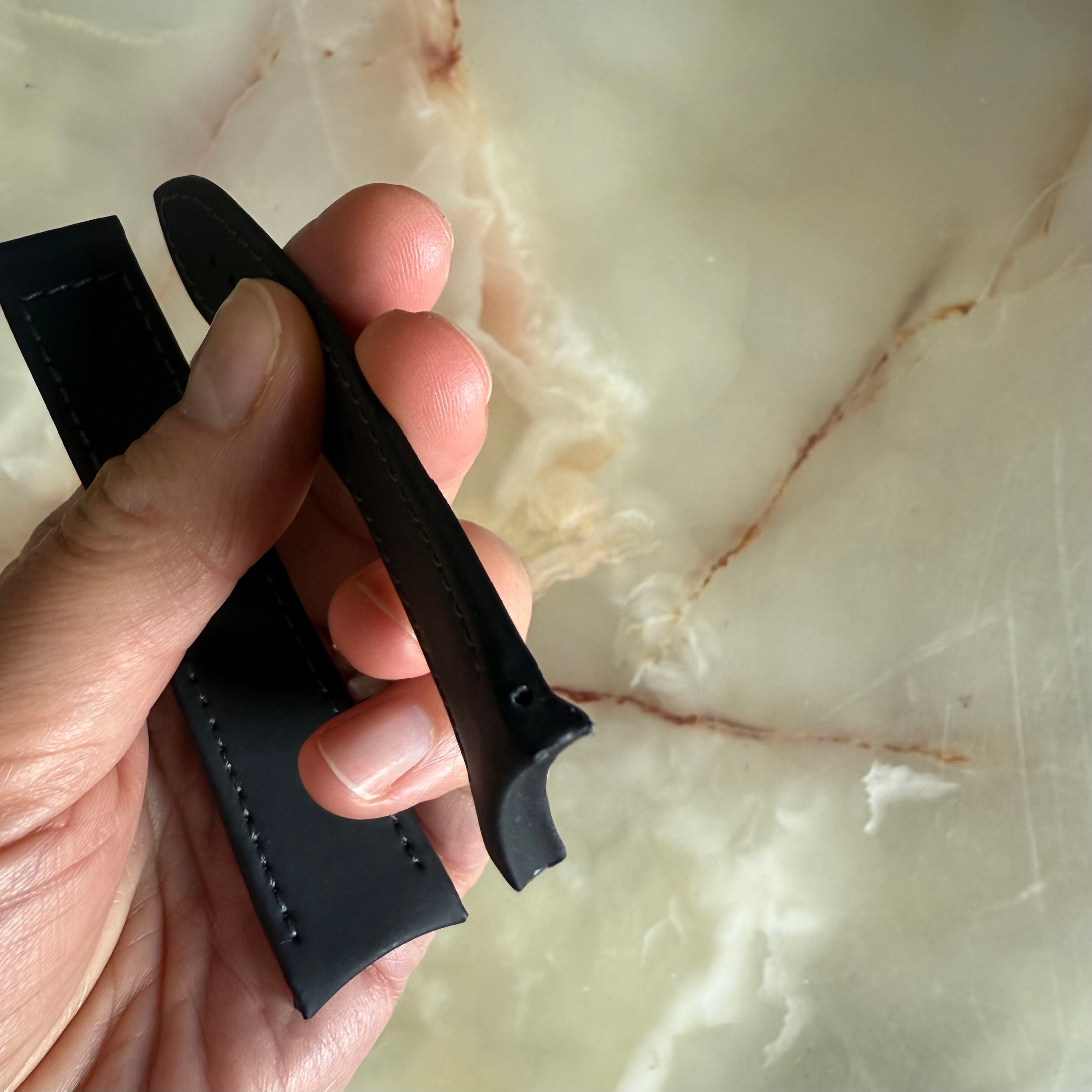 Authentic Blancpain Black Rubber Watch Strap Band 22mm