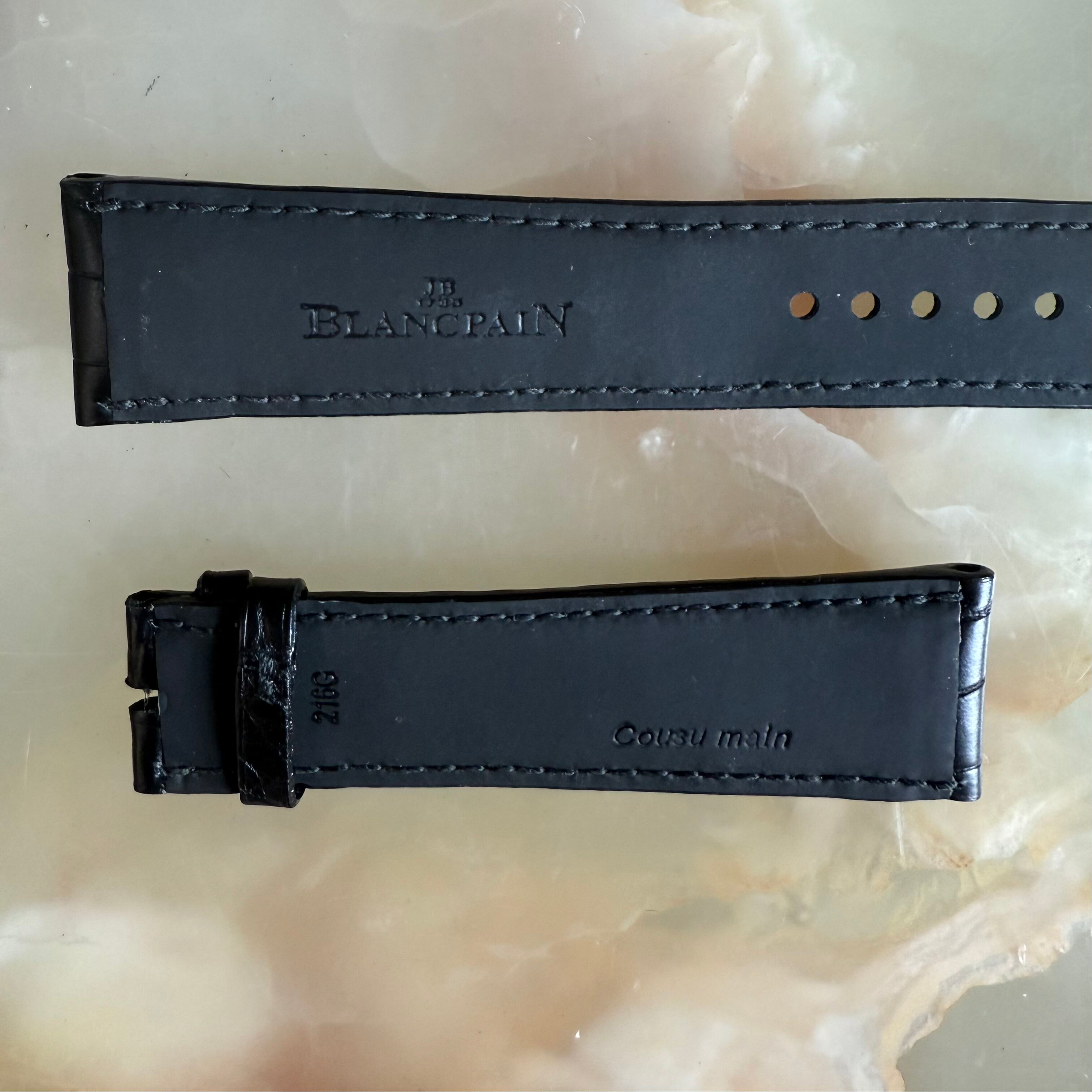 Authentic Blancpain Black Crocodile Watch Strap Band 23mm