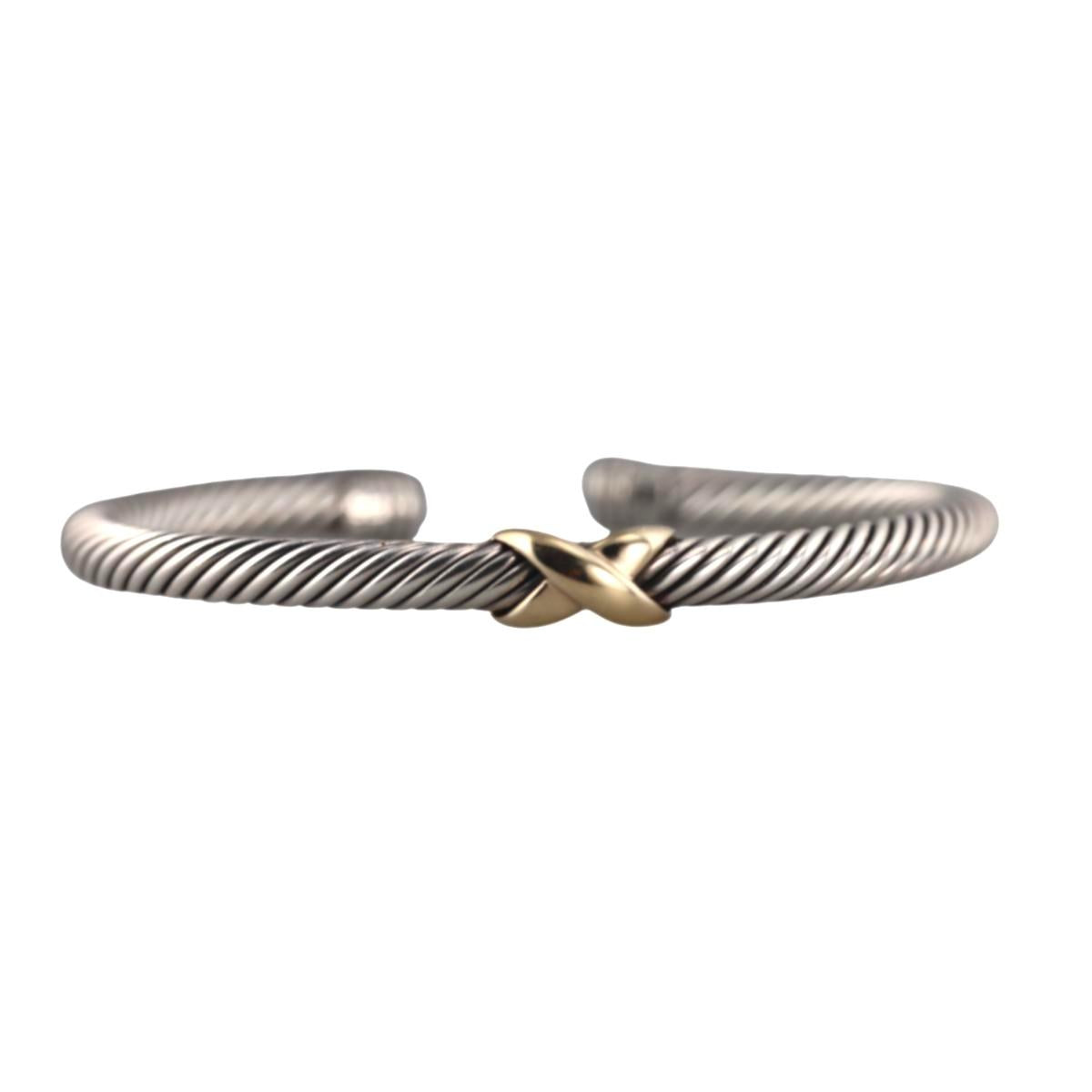 David Yurman Cable Flex X Sterling 14k Gold Bracelet