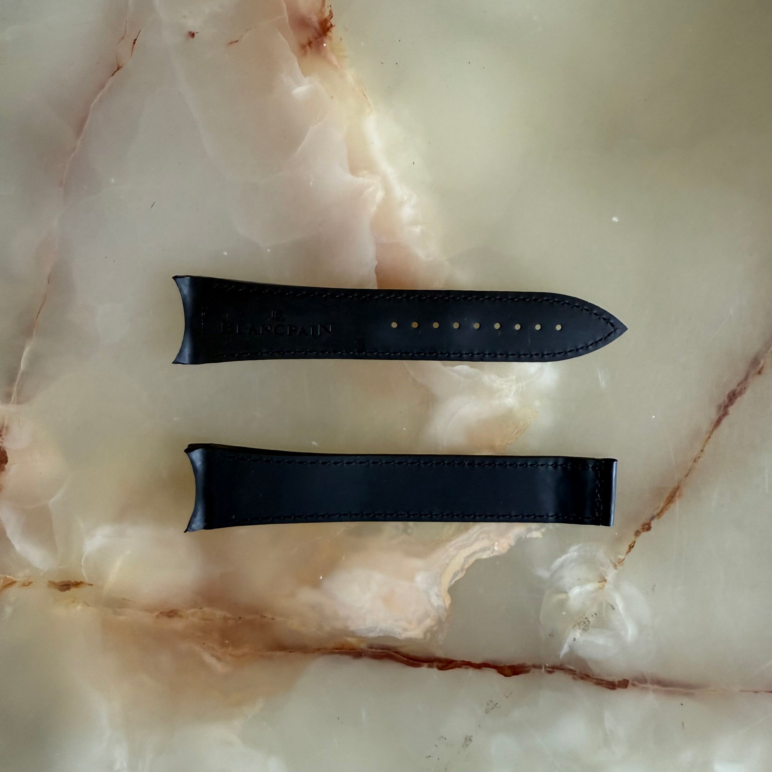 Authentic Blancpain Black Rubber Watch Strap Band 22mm 2850 EI2