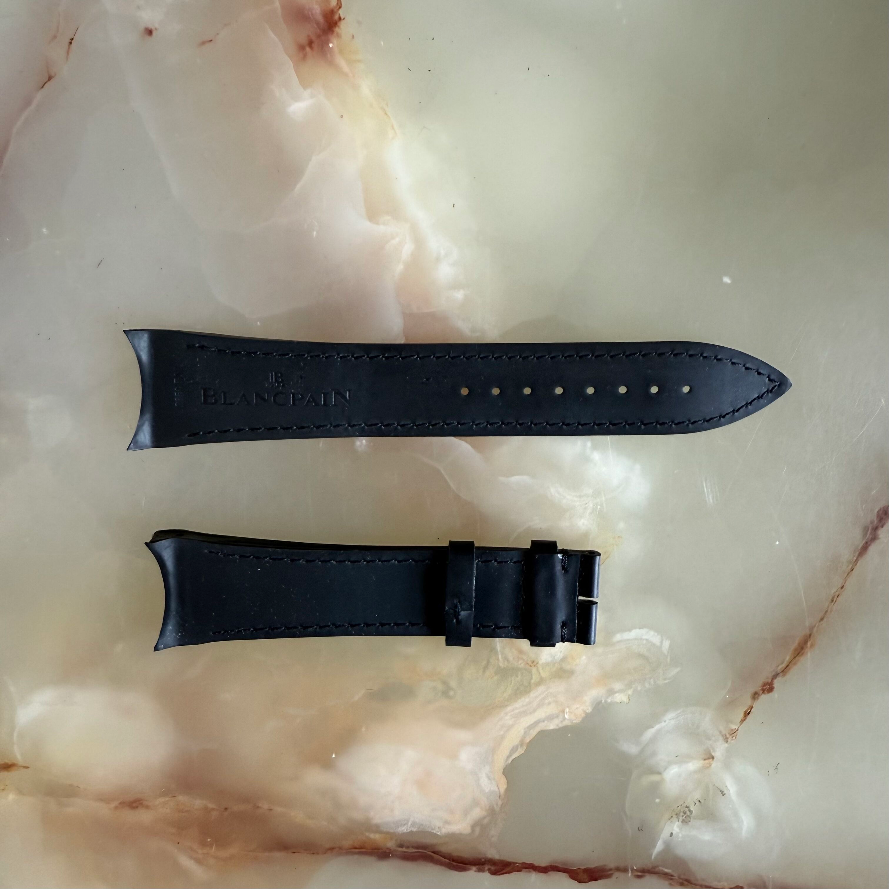 Authentic Blancpain Black Rubber Watch Strap Band 22mm 2850 EA2