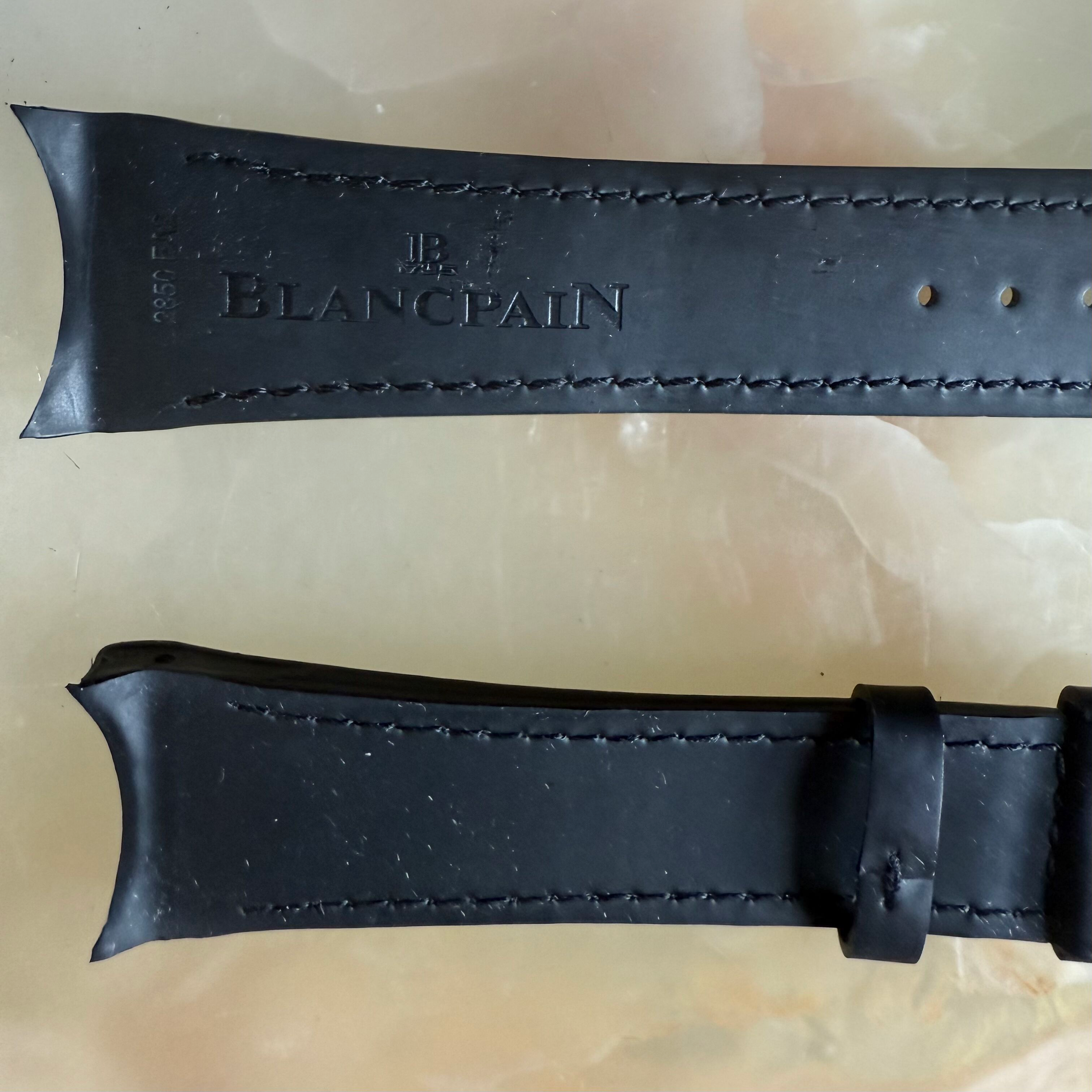 Authentic Blancpain Black Rubber Watch Strap Band 22mm 2850 EA2