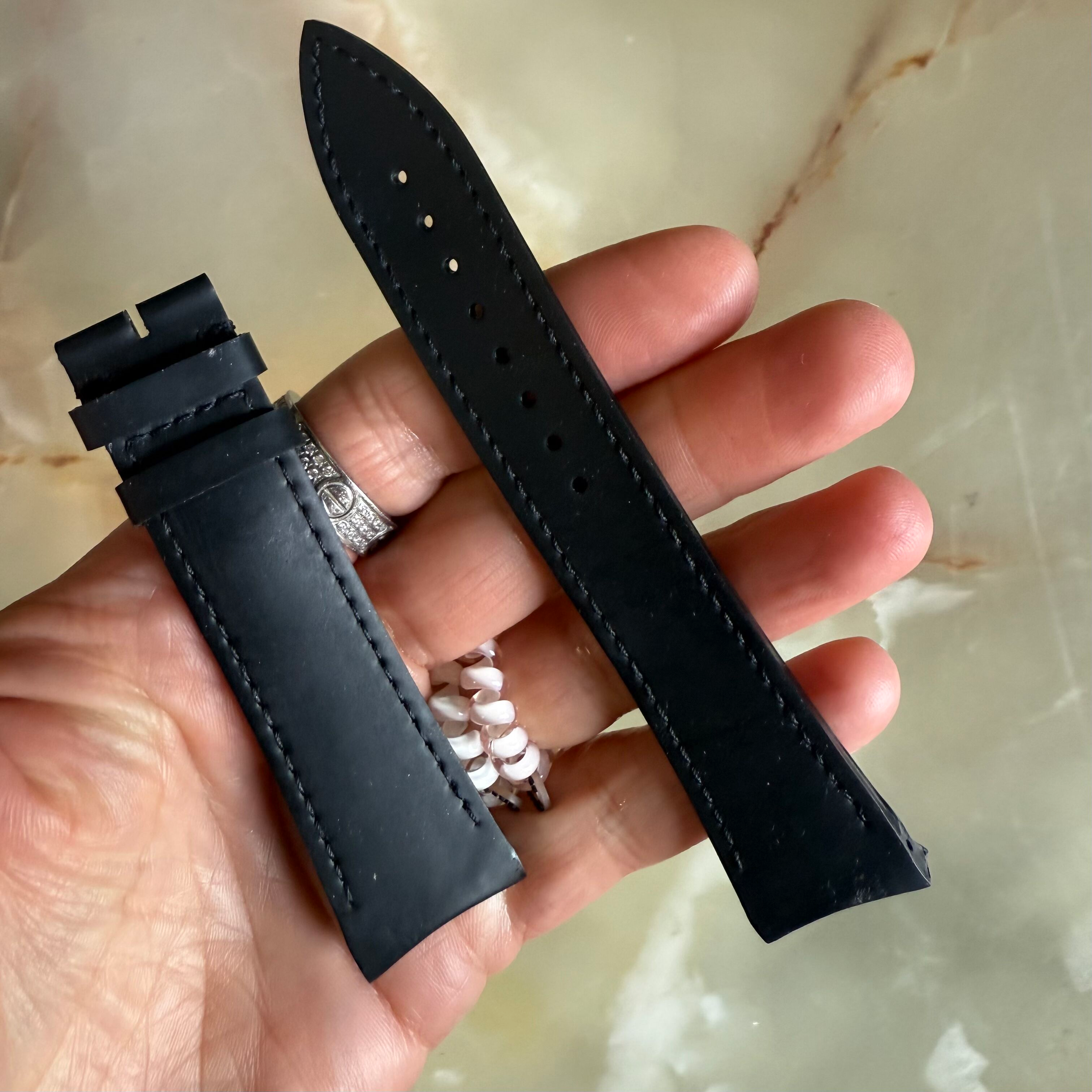Authentic Blancpain Black Rubber Watch Strap Band 22mm 2850 EA2