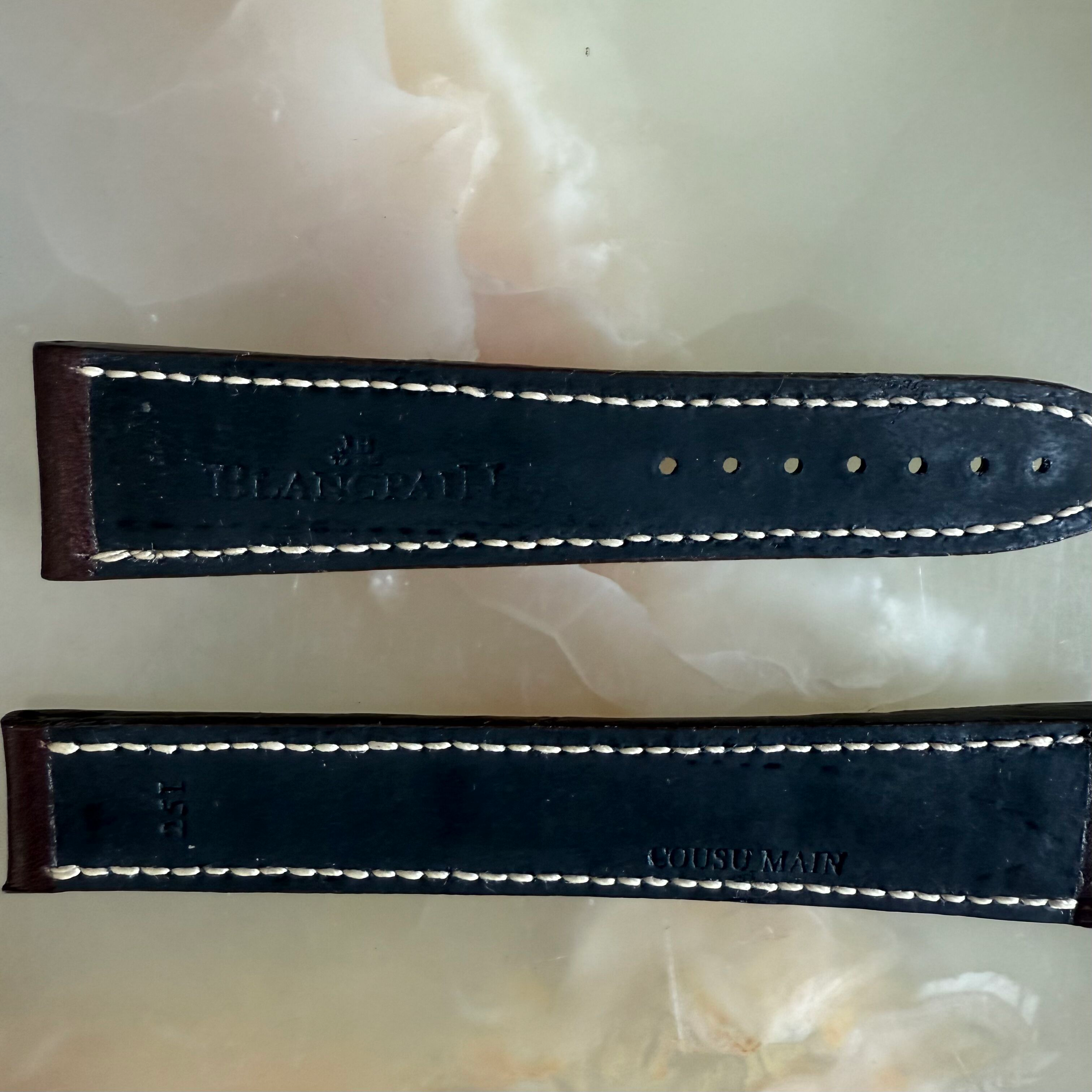 Authentic Blancpain Brown Leather Watch Strap Band 20mm