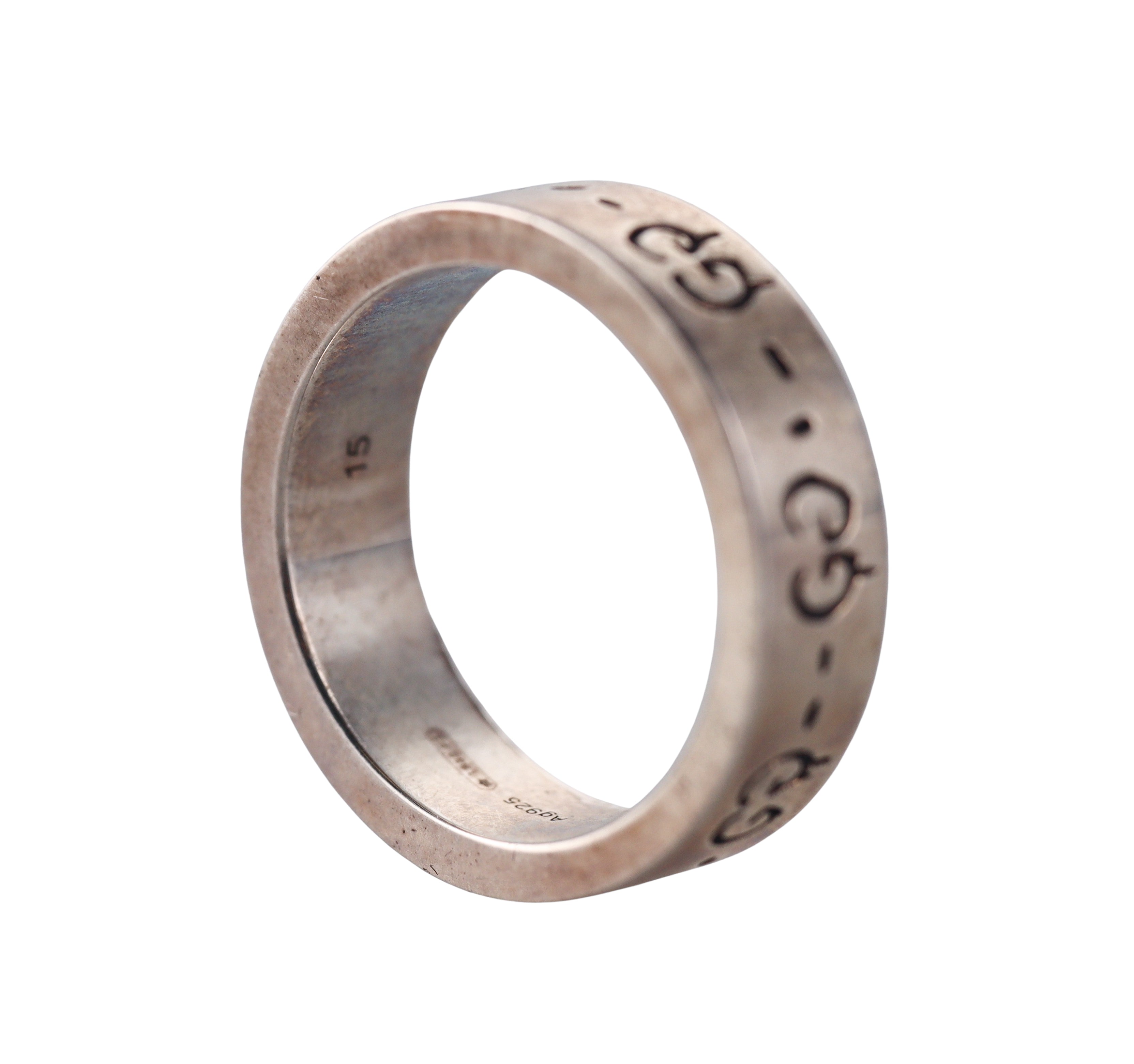 Gucci Sterling Silver Band Ring Retail $310