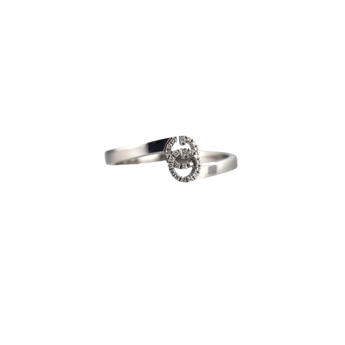 18k Gucci Running GG White Gold Diamond Ring Retail $1650