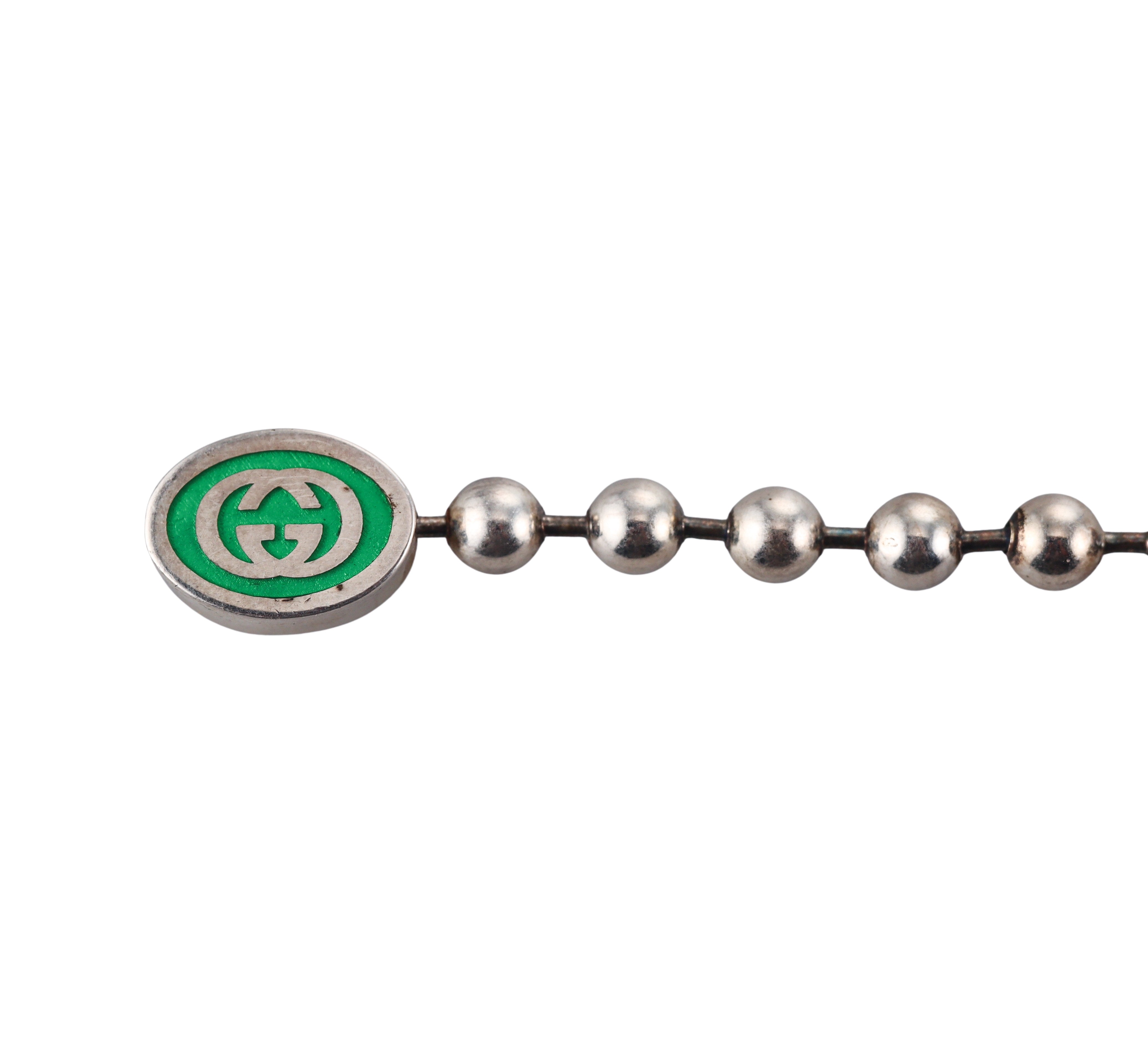 Gucci Sterling Silver Green Enamel Bracelet Retail $450