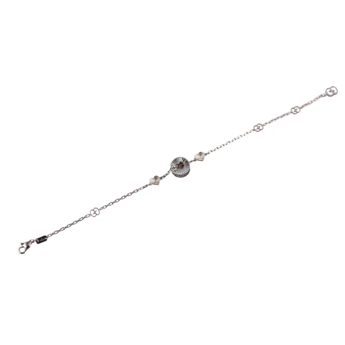 18k White Gold Gucci Icon Heart Bracelet Retail $2450
