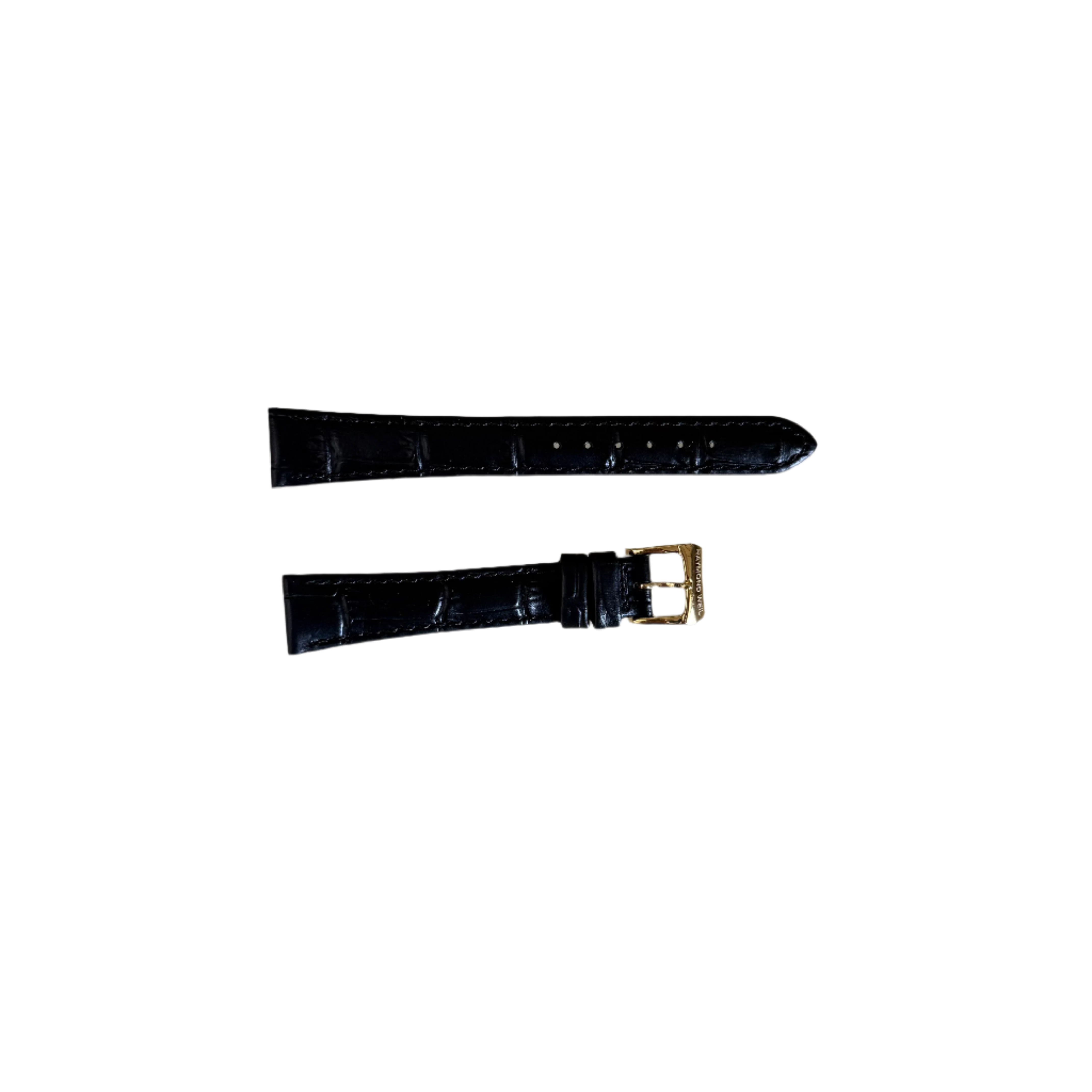 Authentic Raymond Weil Black Crocodile Watch Strap Band 15mm w Buckle V3.17
