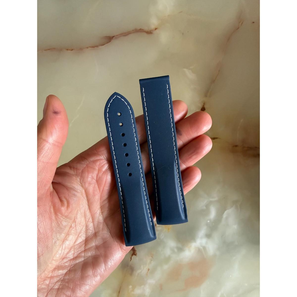 Authentic Omega Blue Rubber Watch Strap Band 22mm 98000376
