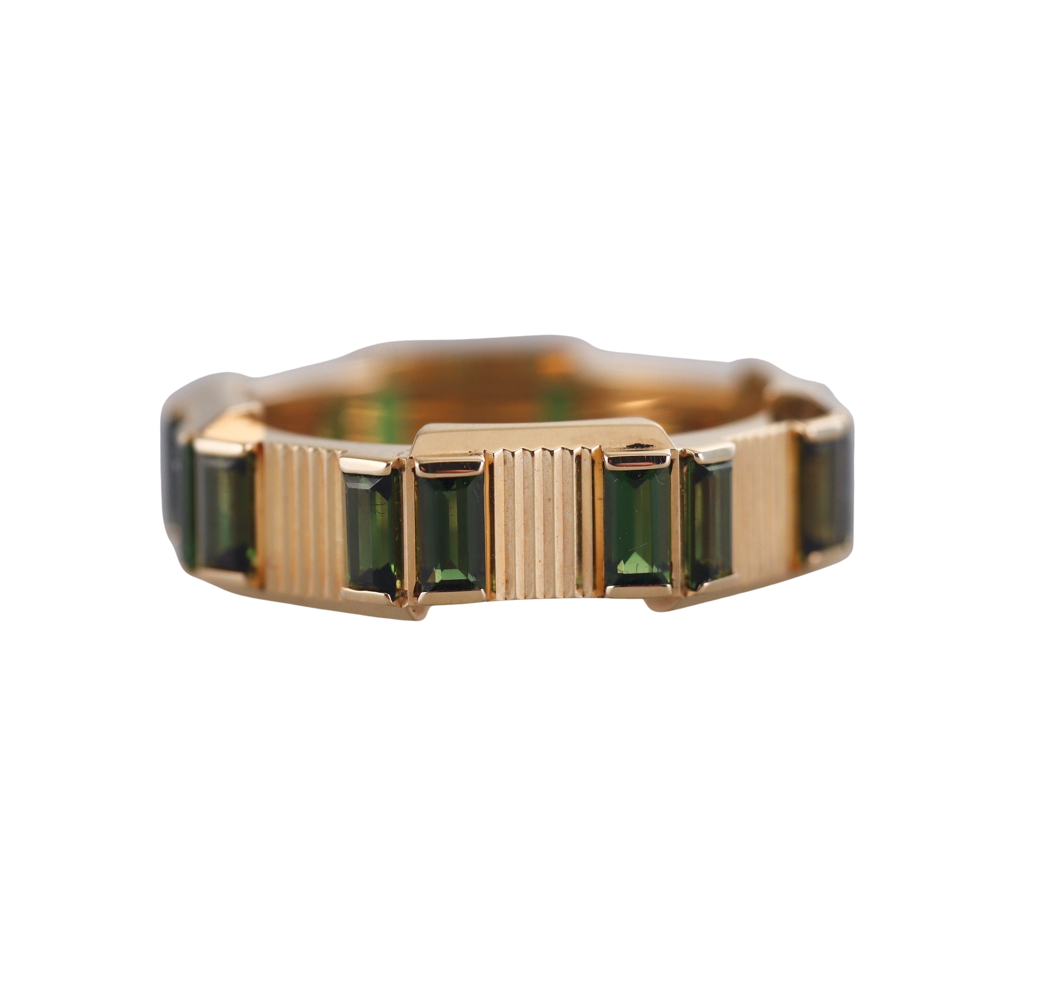 18k Gucci Link to Love Yellow Gold Tourmaline Ring Retail $4350