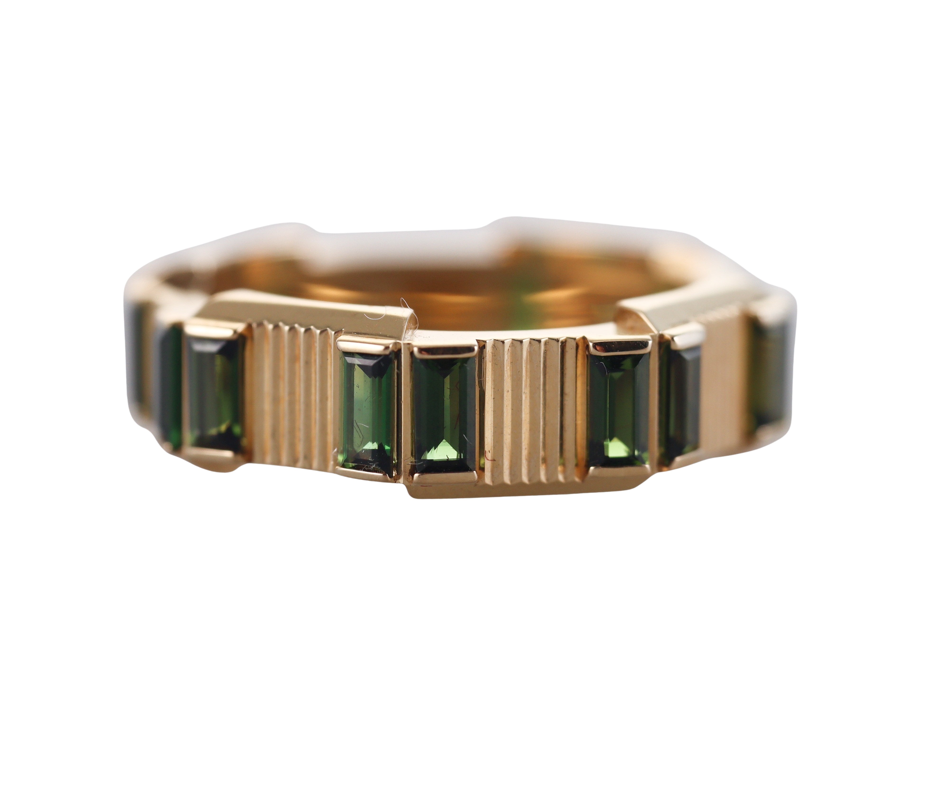 18k Gucci Link to Love Yellow Gold Tourmaline Ring Retail $4350