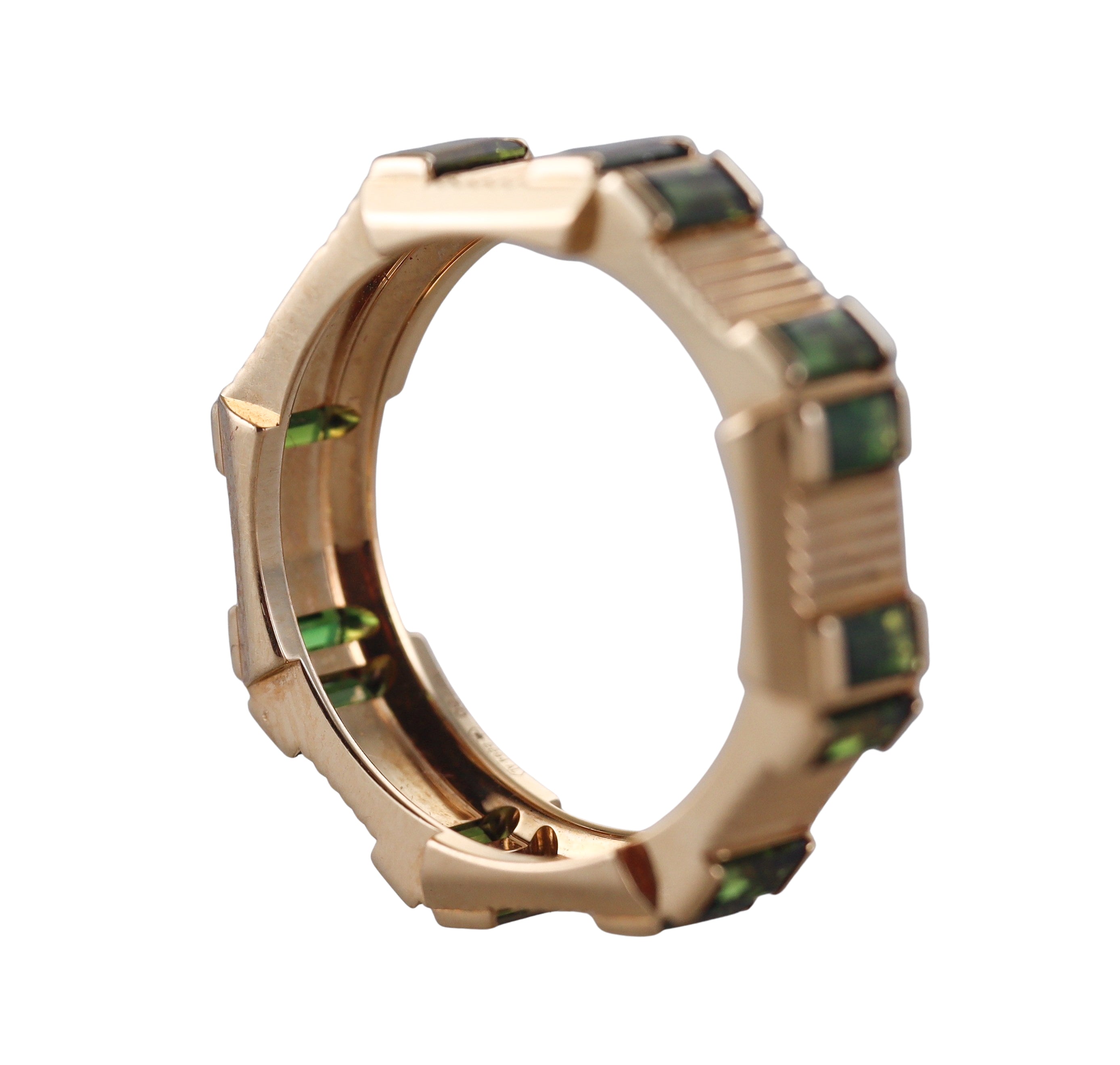 18k Gucci Link to Love Yellow Gold Tourmaline Ring Retail $4350