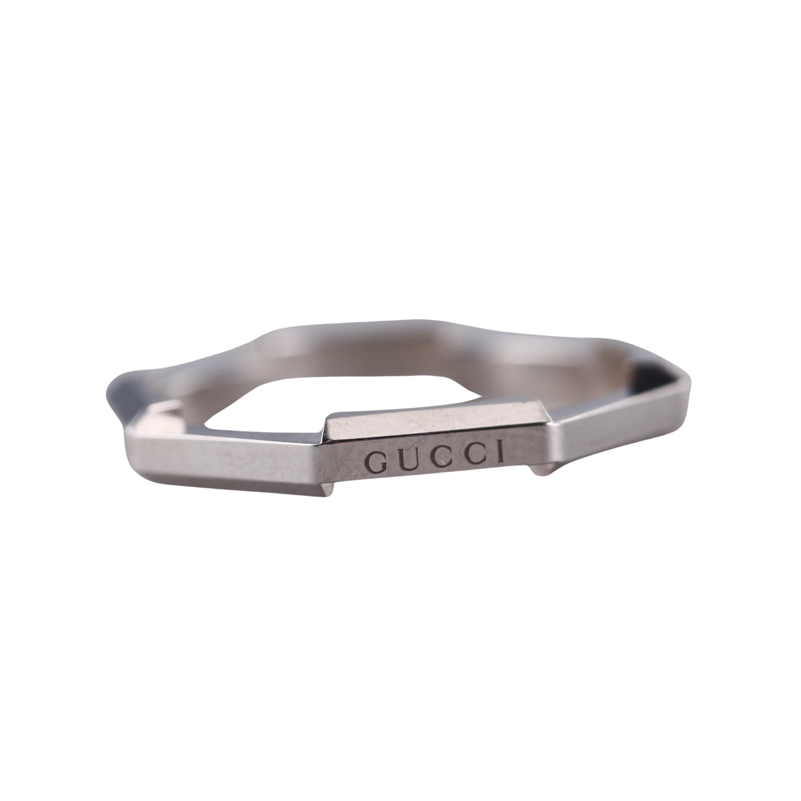18k Gucci Link to Love White Gold Ring Retail $1050