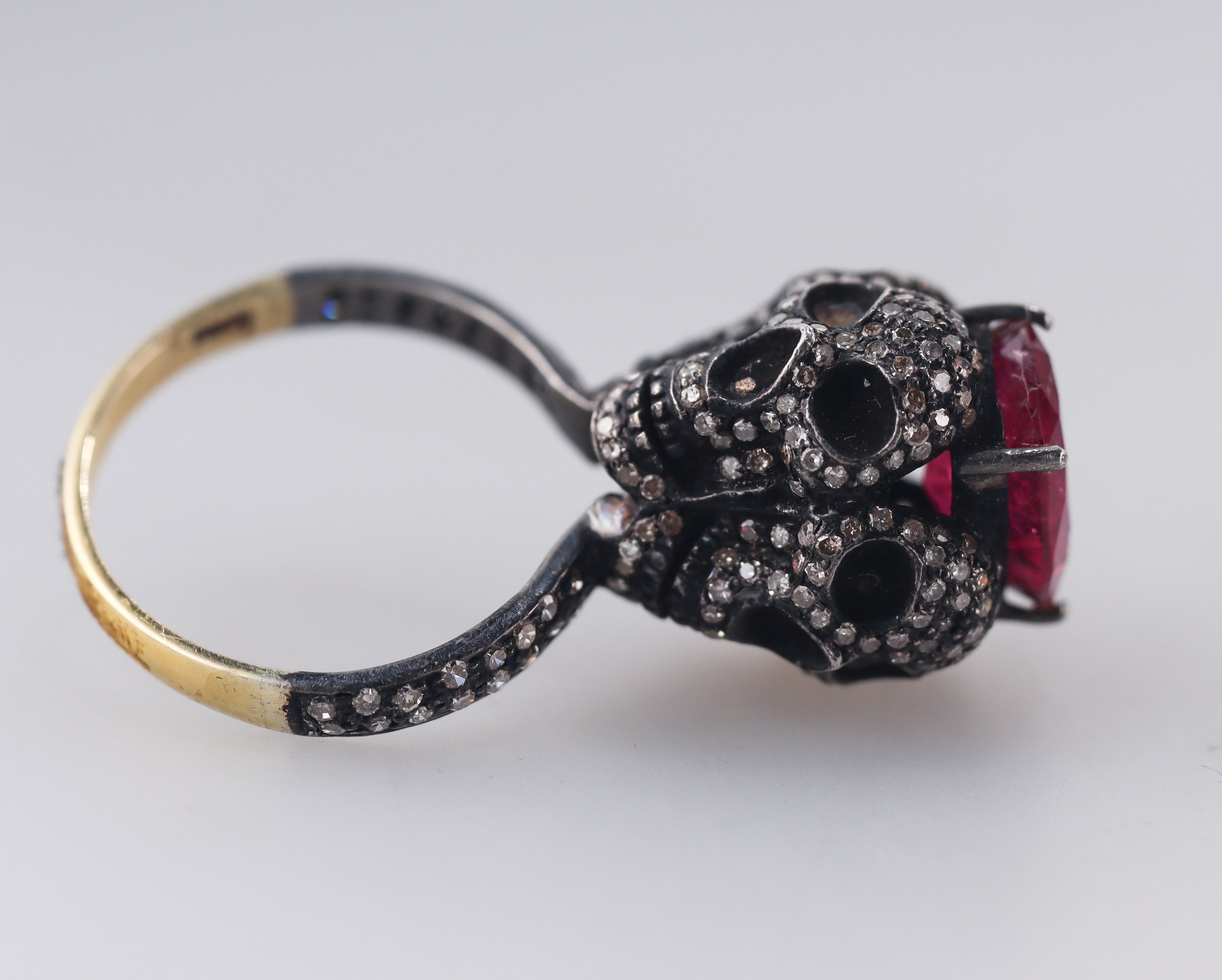 Bavna 14k Gold Pink Tourmaline and Diamond Ring