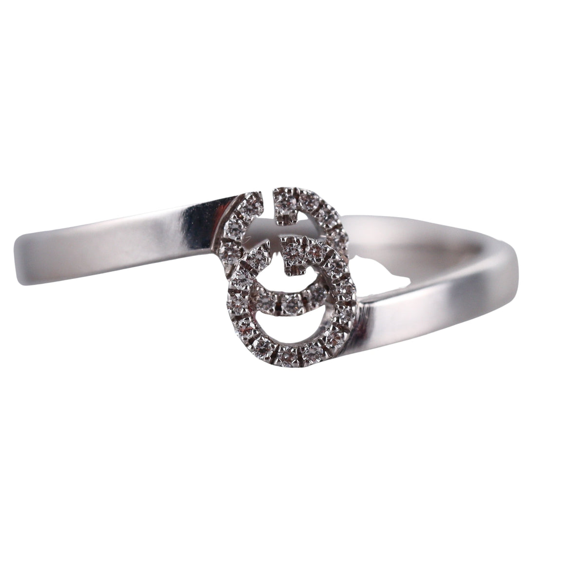 Running Ring 18k Gucci Running GG White Gold Diamond Ring Retail $1650